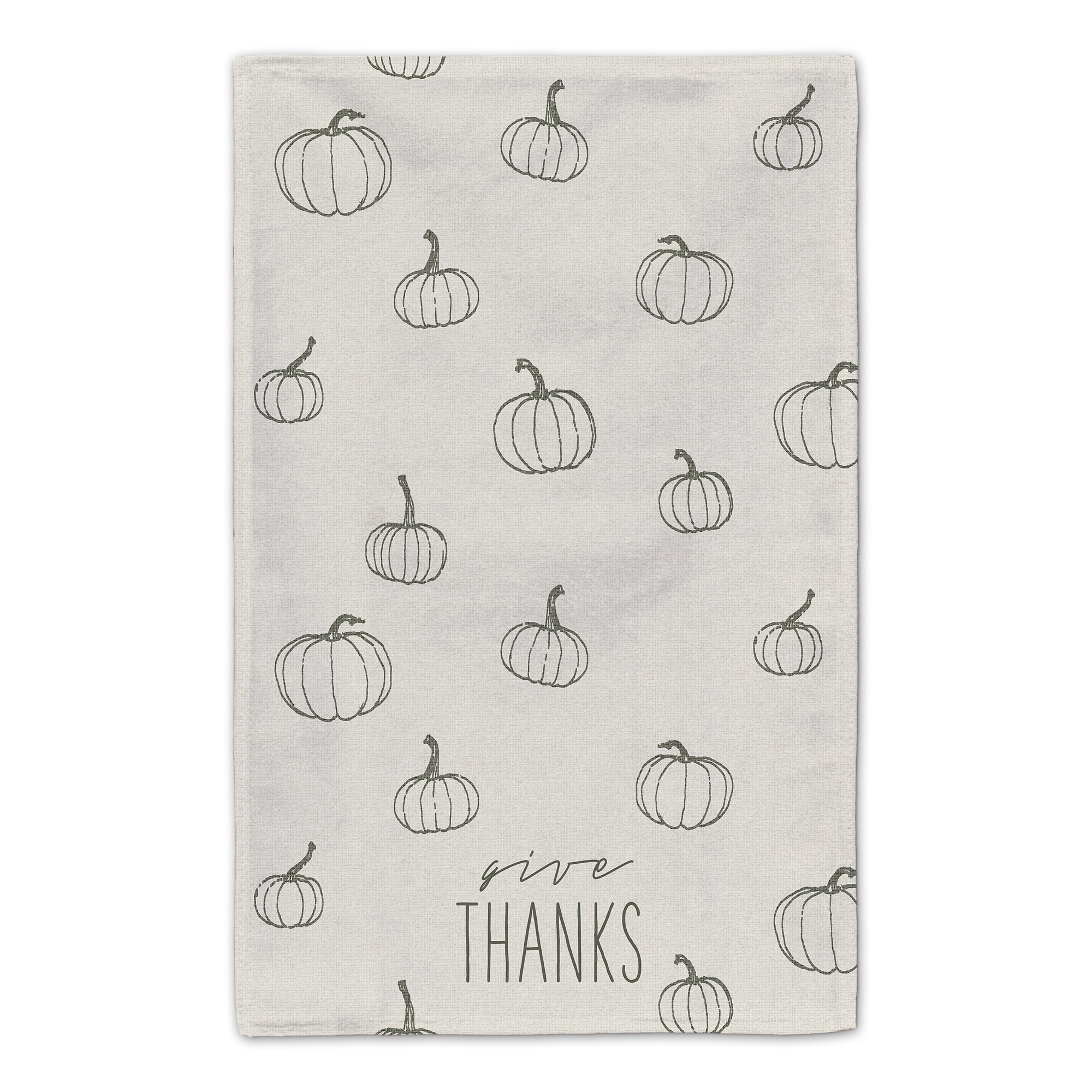 Give Thanks Gray Pumpkin Tea Towel Set