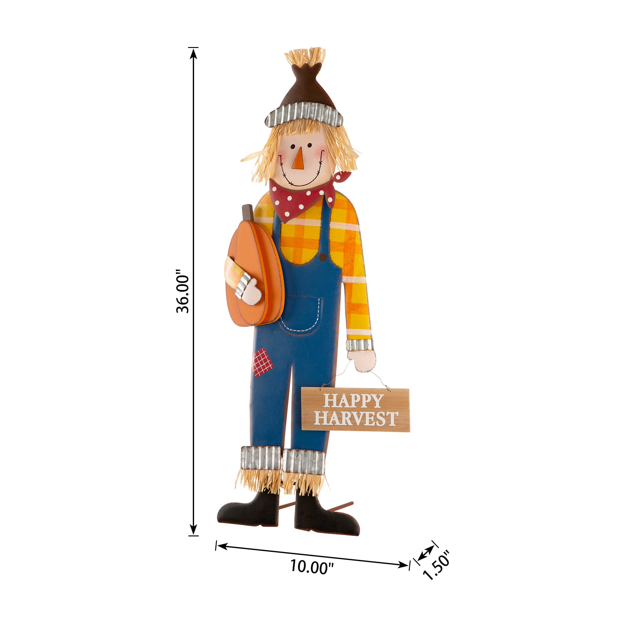 36&#x22; GlitzHome&#xAE; Happy Harvest Scarecrow Yard Stake