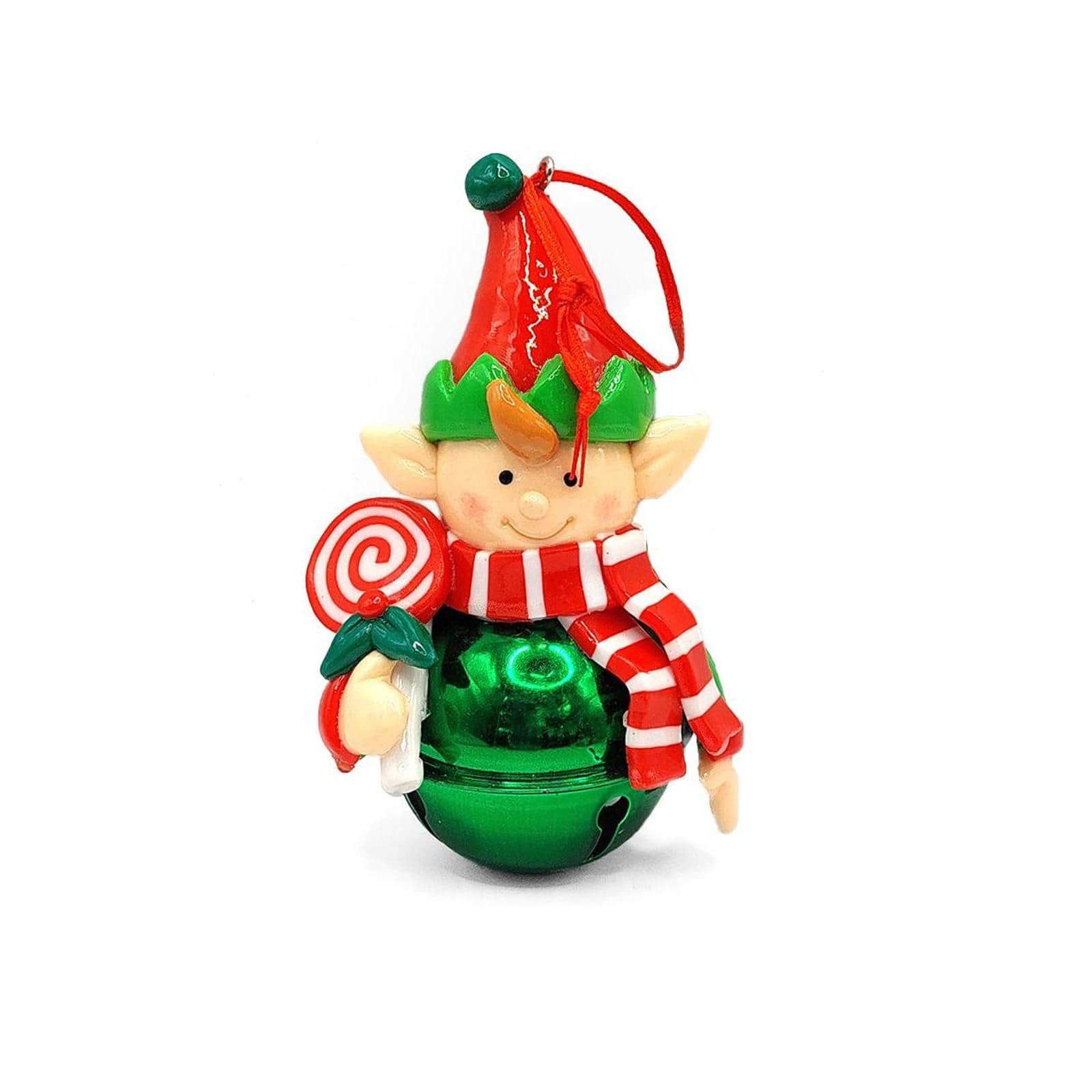 Wizardi 3" Glossy Gingerbread with Lollipop Elf Christmas Ornament