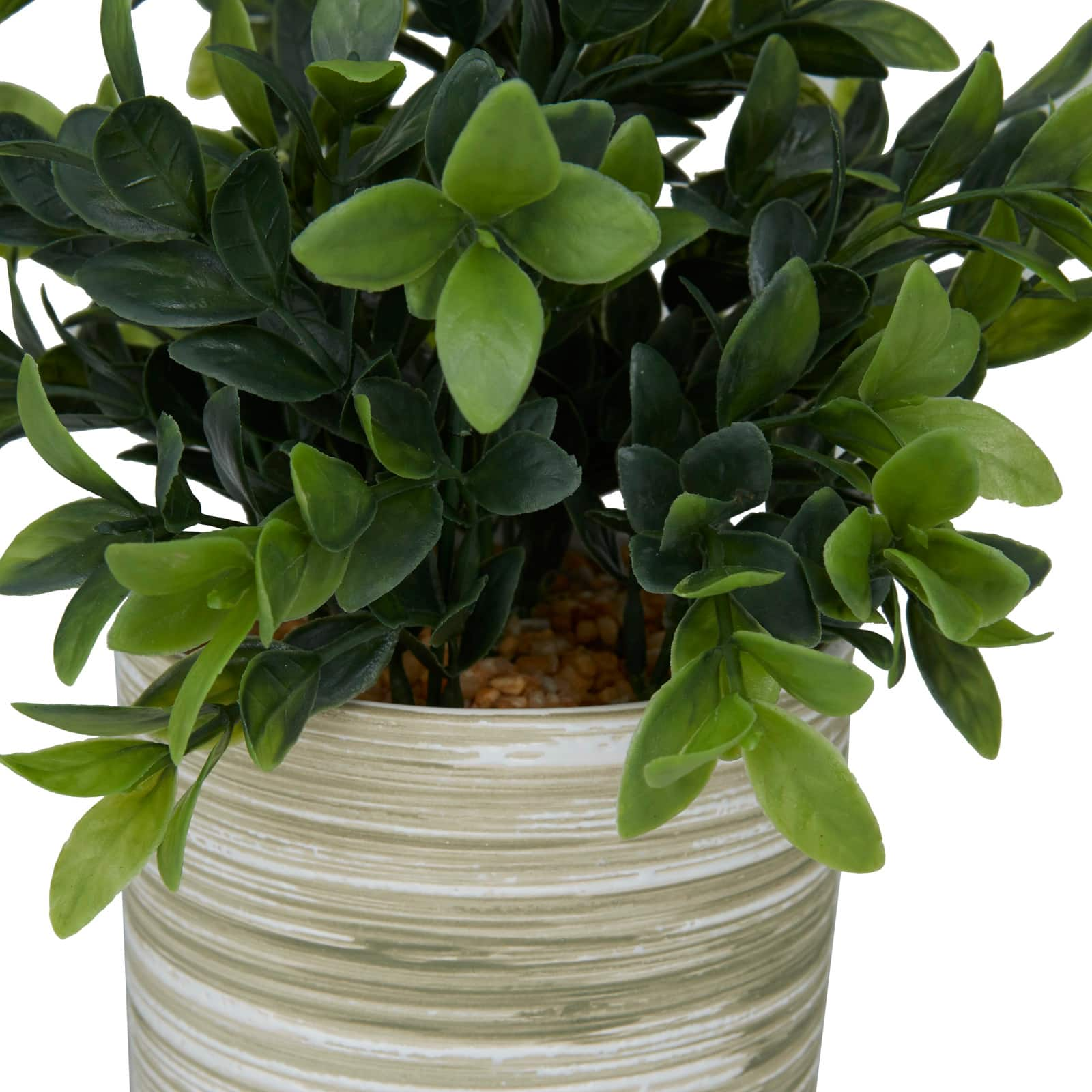 The Novogratz 11&#x22; Green Faux Foliage Eucalyptus Artificial Plant with Patterned Porcelain Pot