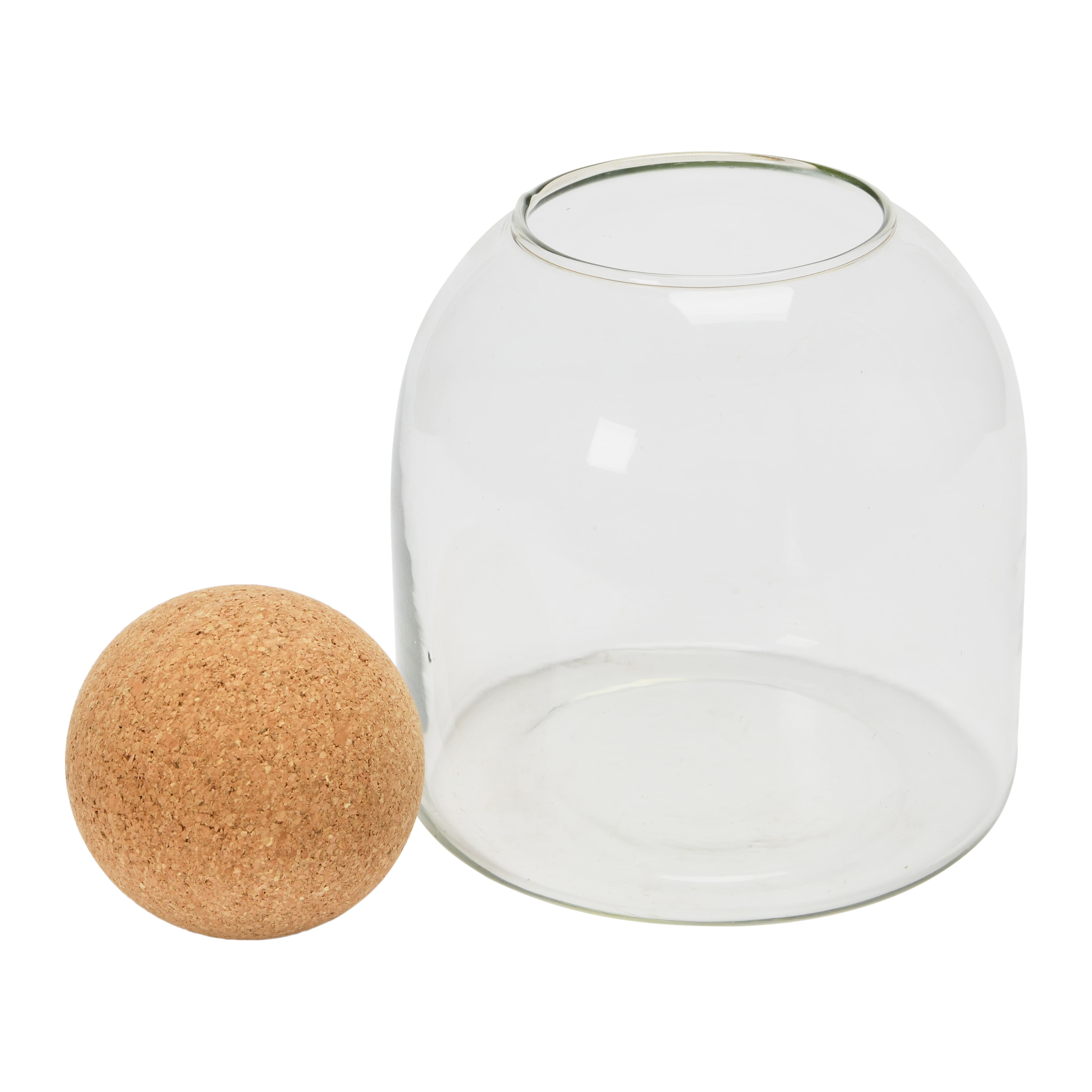 Glass Jar with Cork Ball Lid