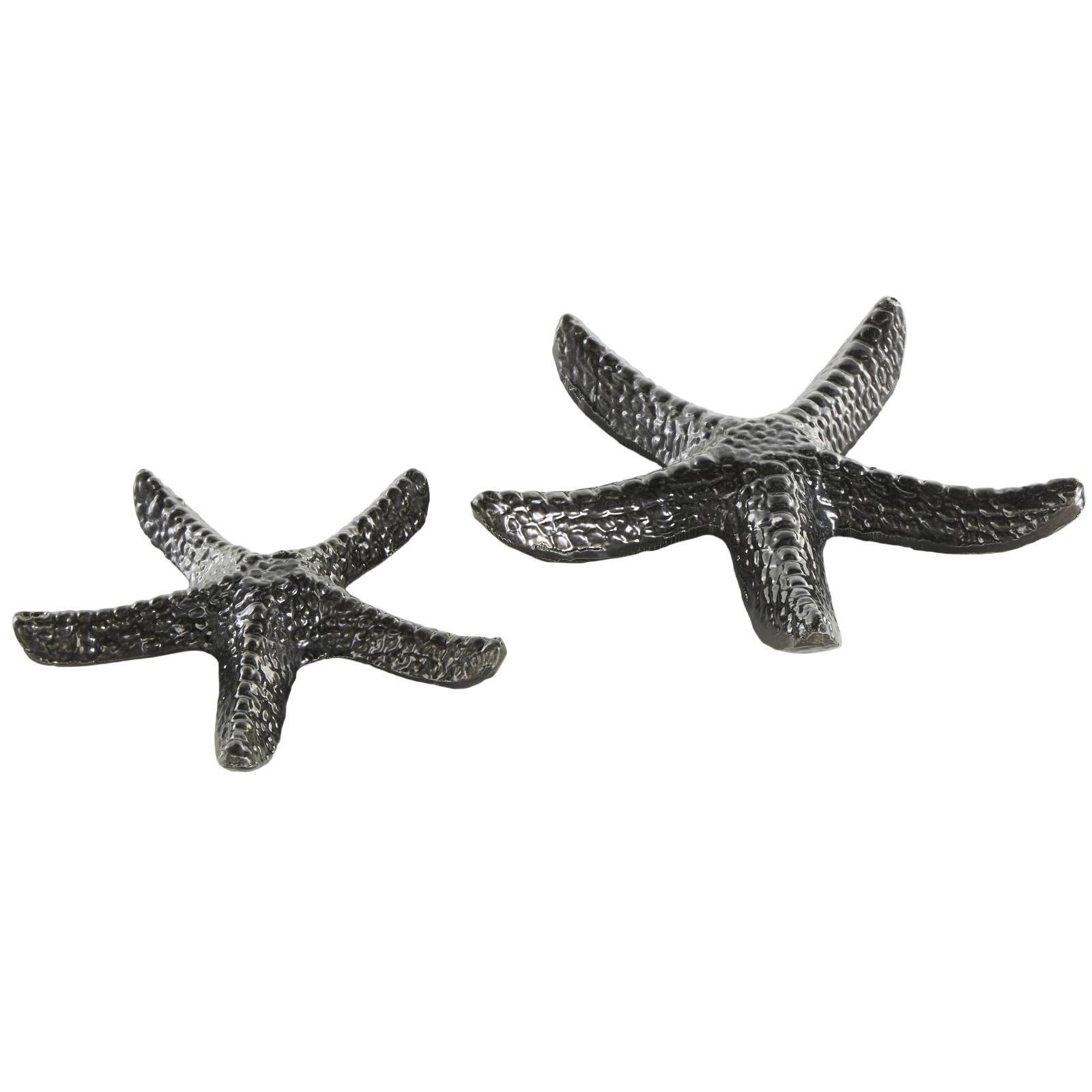 Black Aluminum Metal Starfish Bubble Textured Sculptures, 2ct.