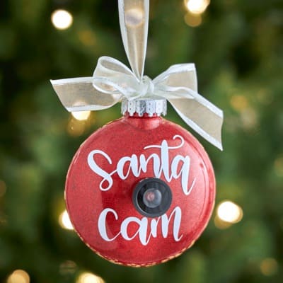 Santa cam ornament discount
