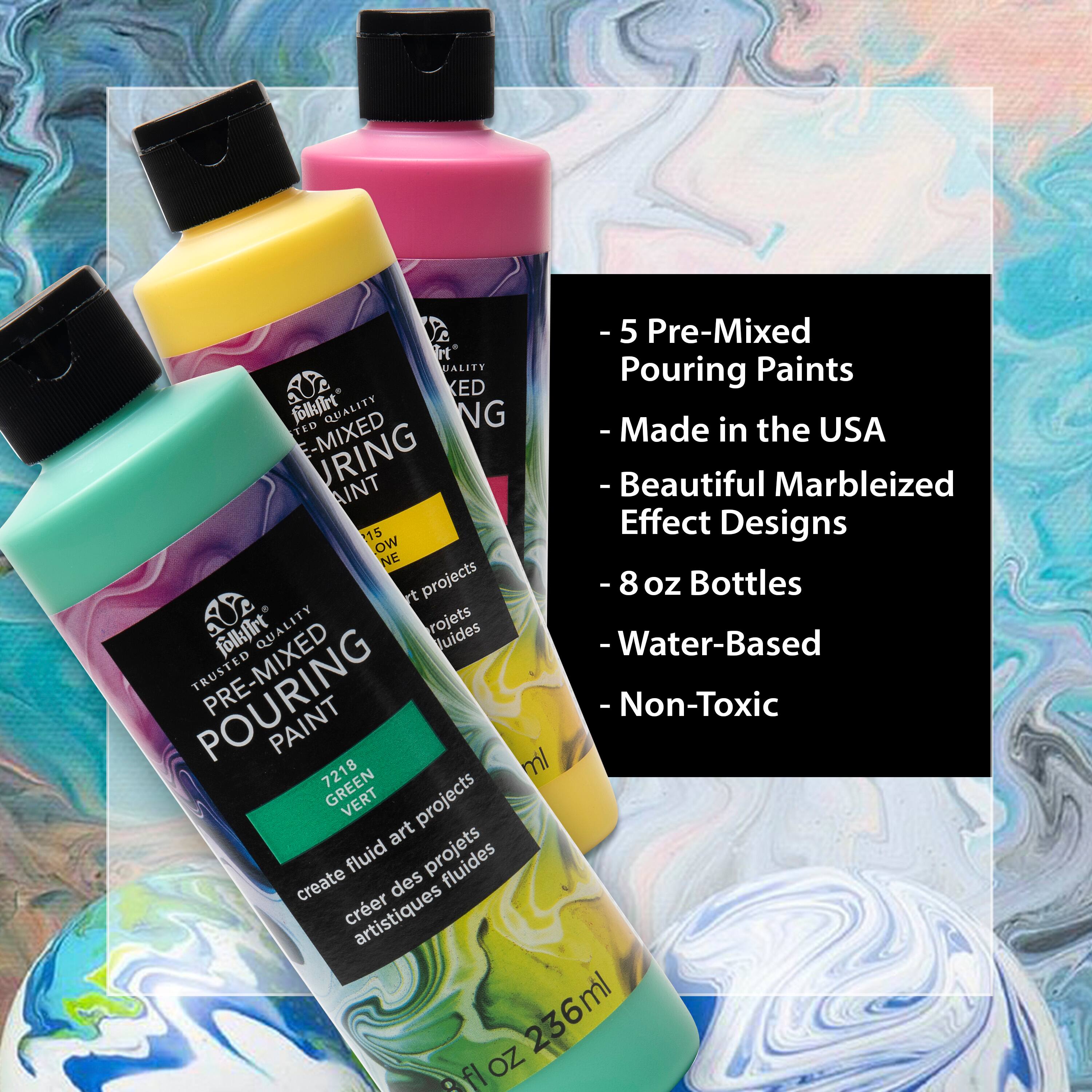 FolkArt® Acrylic PreMixed Pouring Craft Paint 5 Color Set Michaels