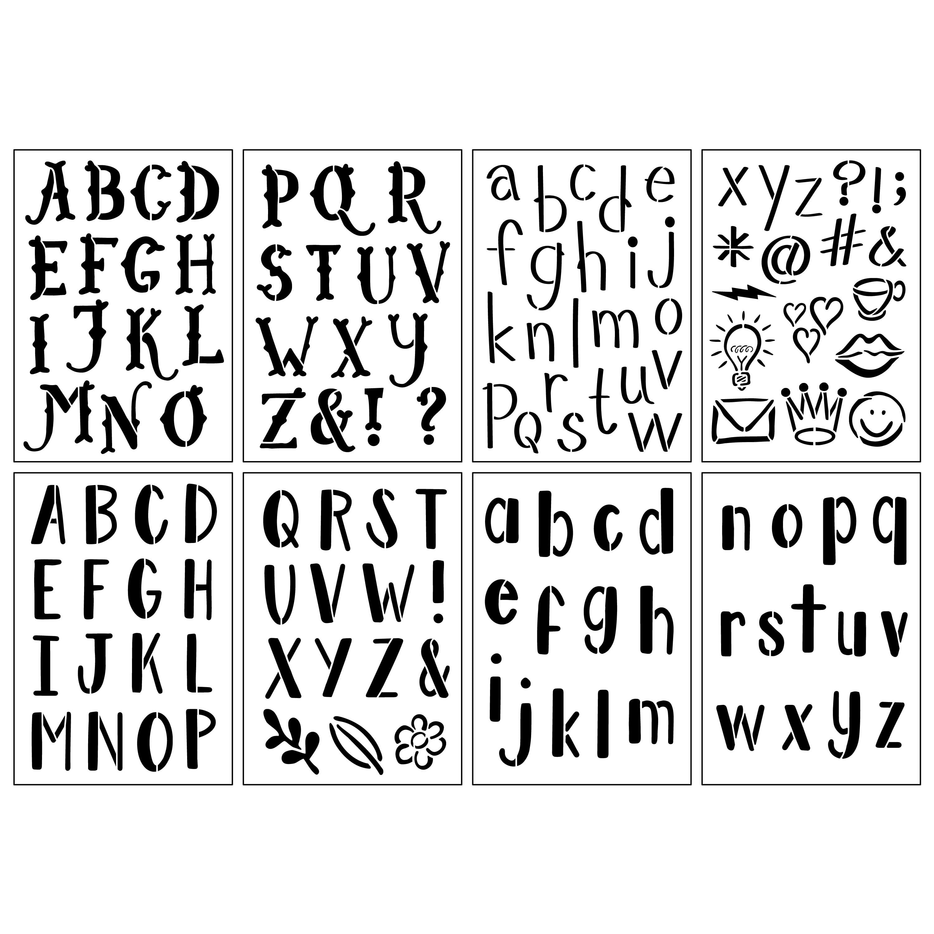 Alphabet Stencils - Type 4- Letter DIY Painting Stencils Kit - Number Stencils Large (24“H x 24”w)