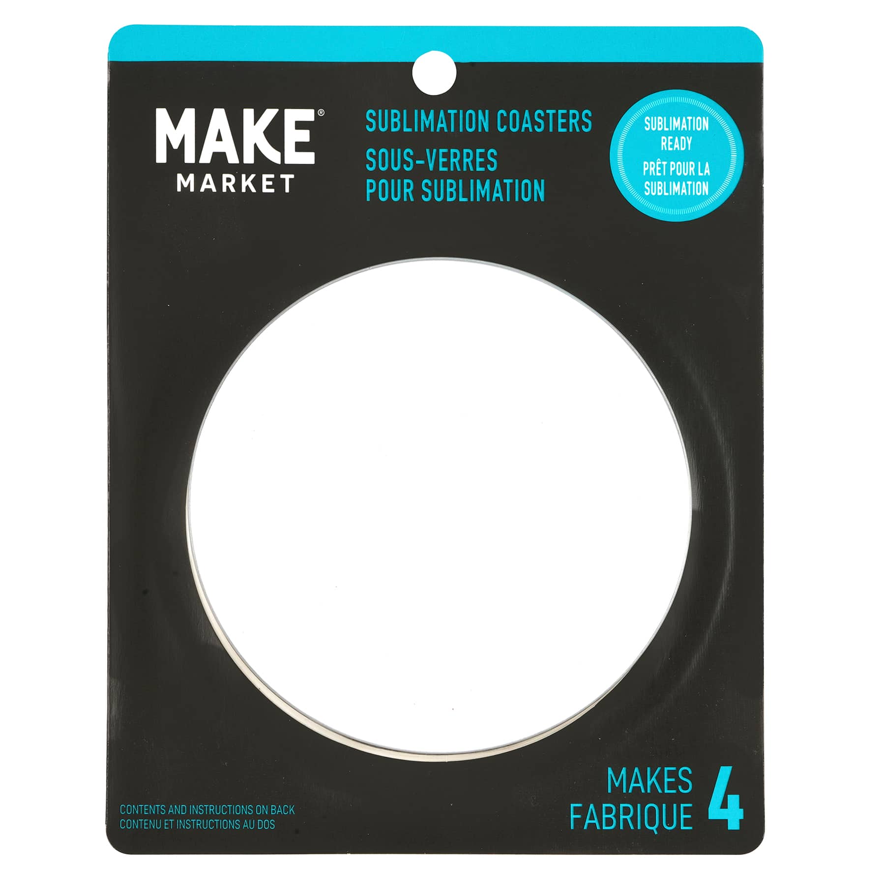 12 Packs: 4 ct. (48 total) 3.5 Round Sublimation Coasters by Make Market®