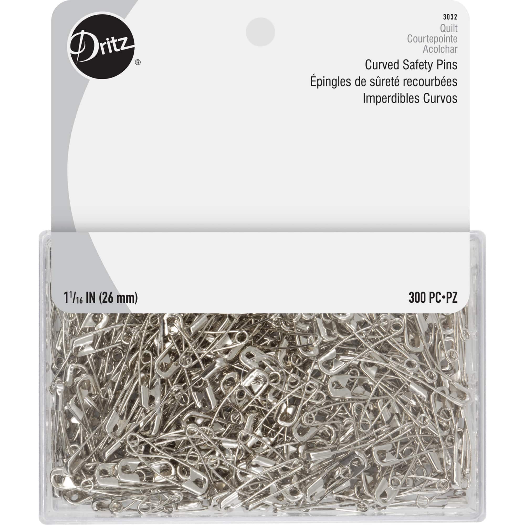 Dritz&#xAE; Curved Safety Pins with Reusable Storage Box, 300ct.