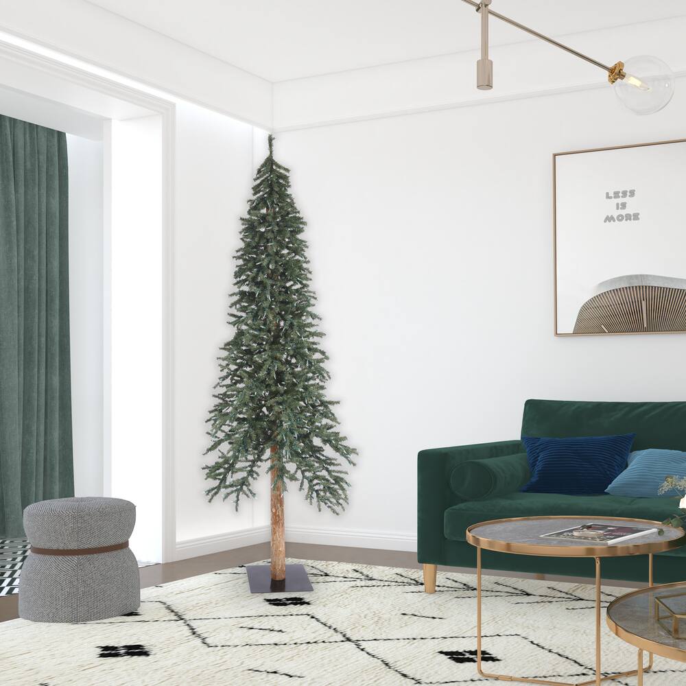 8ft. Unlit Natural Bark Alpine Artificial Christmas Tree