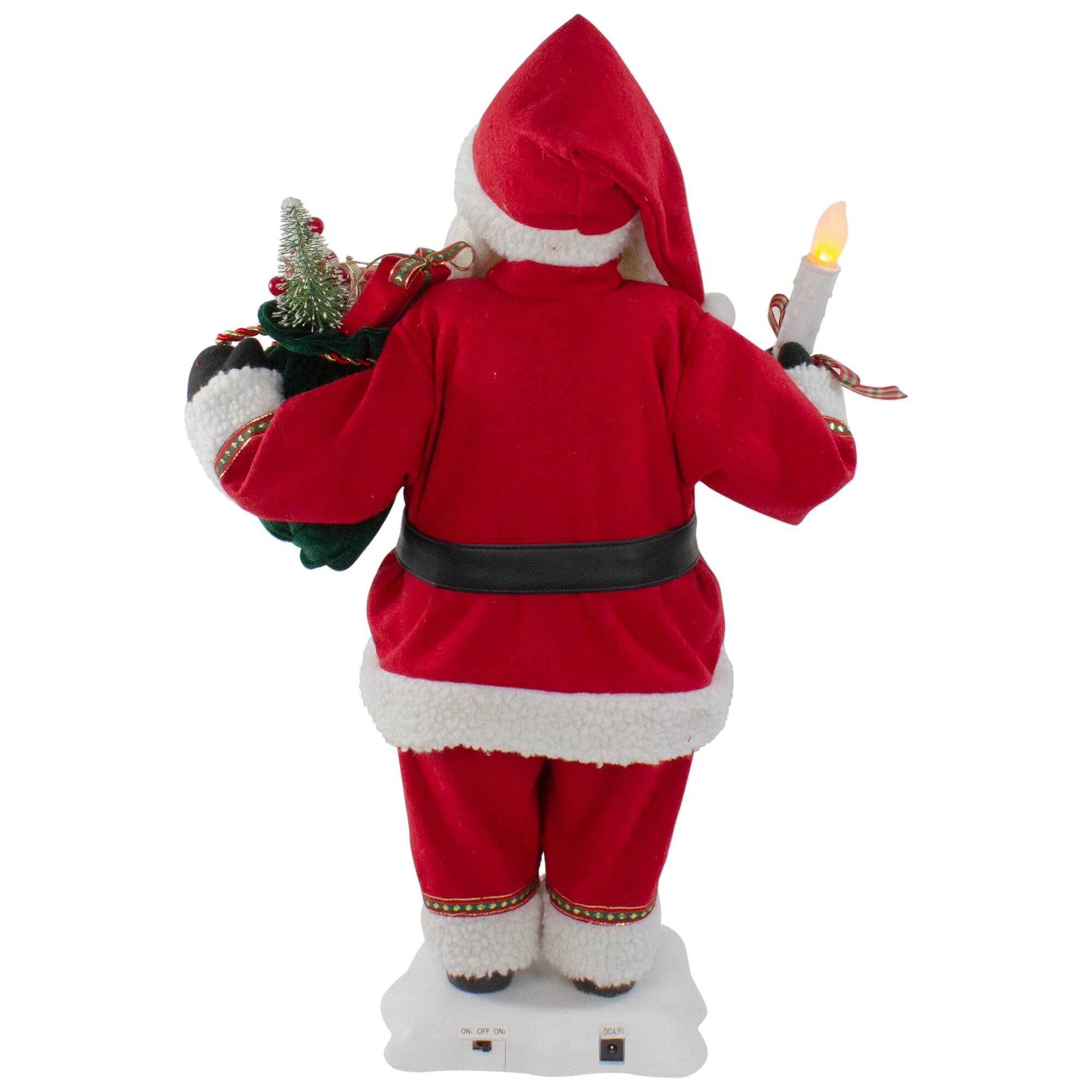 24" Animated Santa Claus with Lighted Candle Musical Christmas Figure