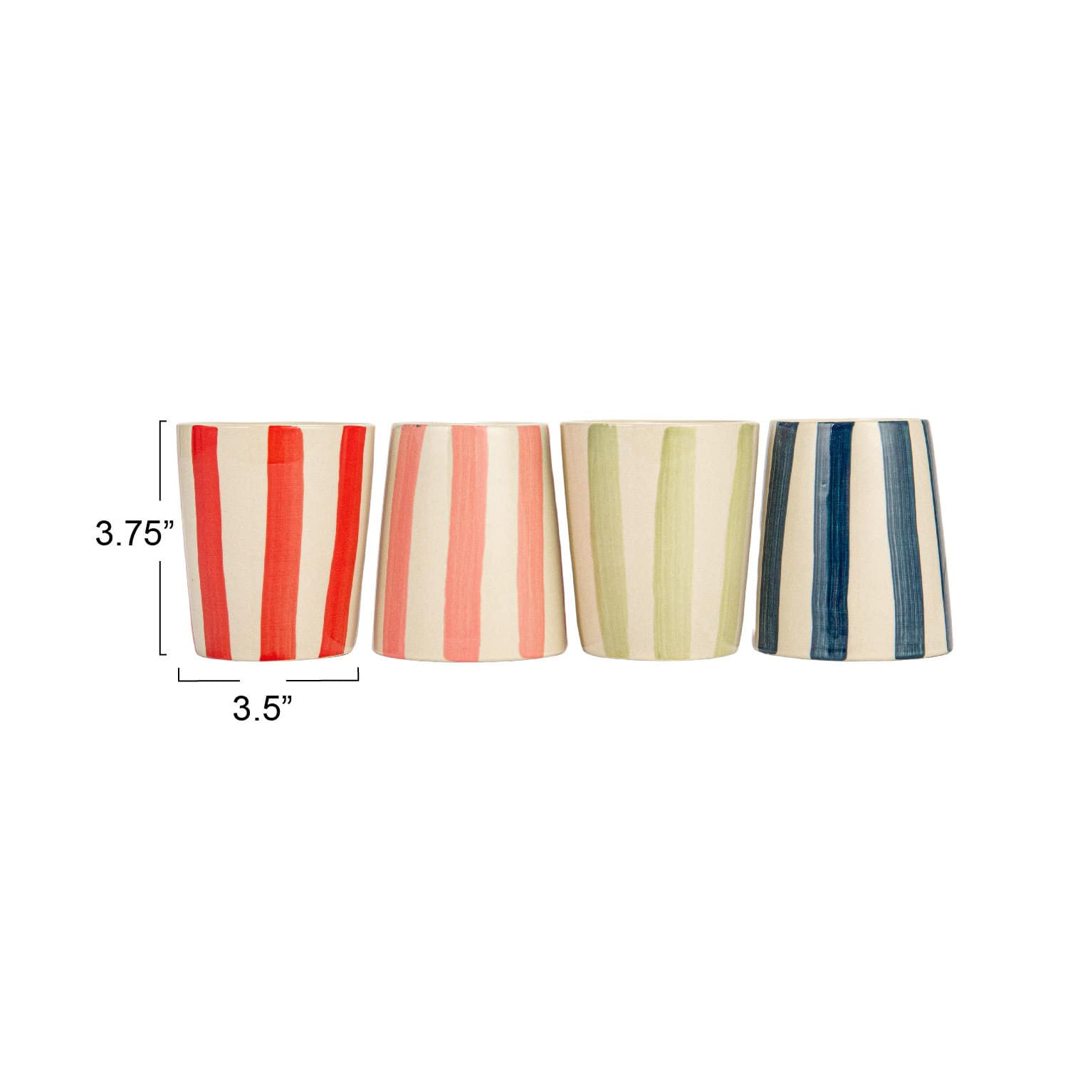 10oz. Round Striped Stoneware Cups, 12ct.