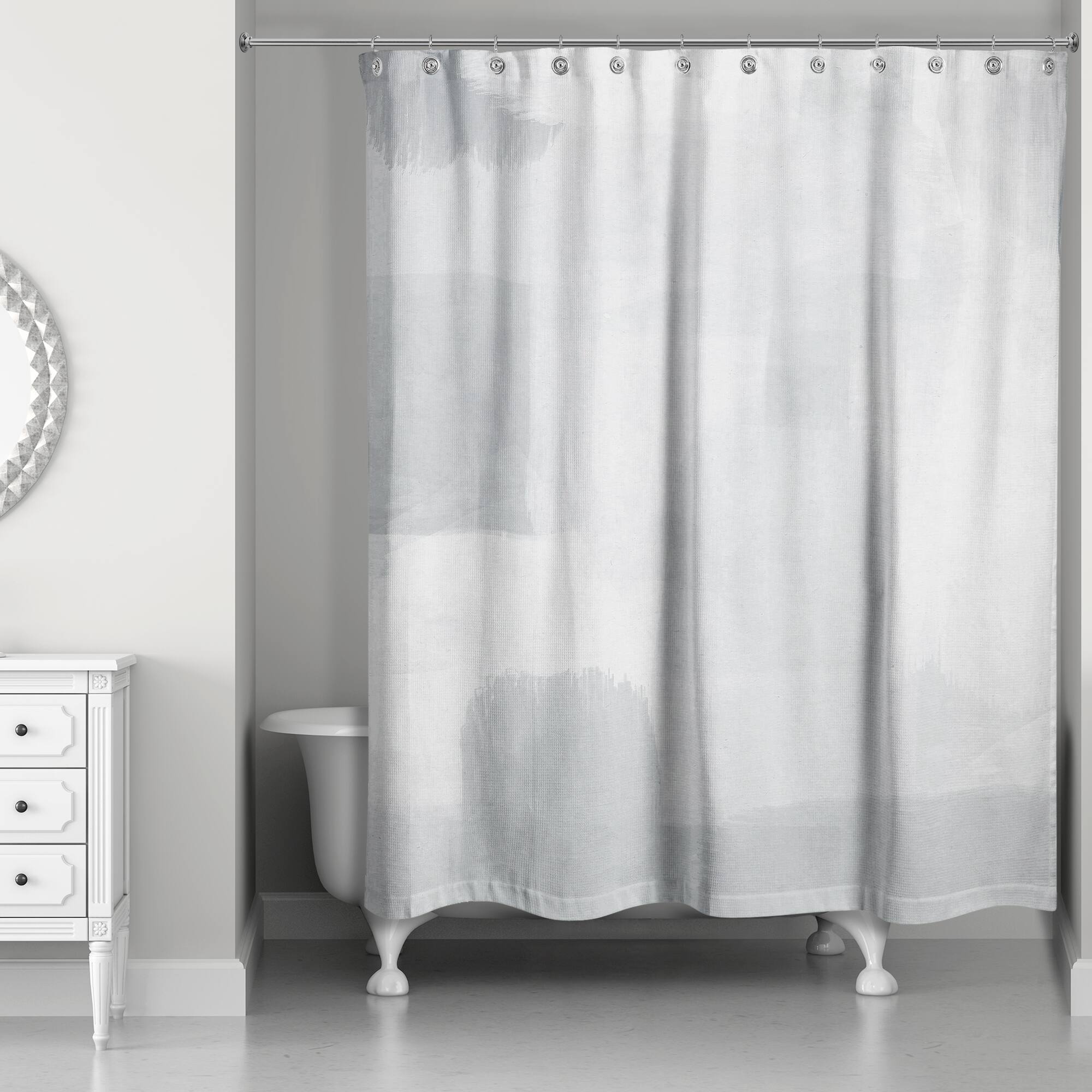 Gray Abstract Shower Curtain