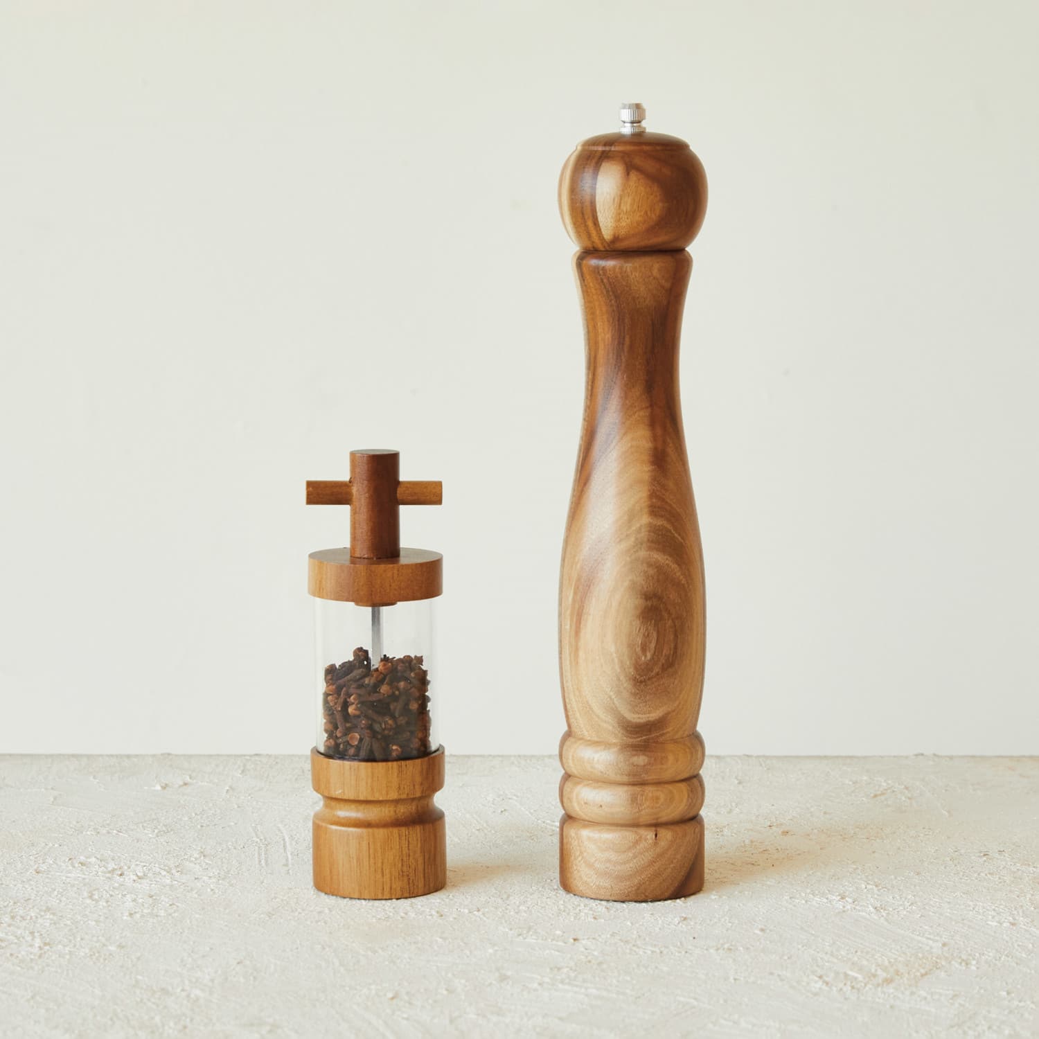 11.5&#x22; Natural Acacia Wood Salt &#x26; Pepper Mill