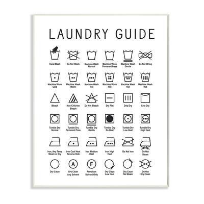 Stupell Industries Minimal Laundry Guide Cleaning Chart Helpful Symbols ...
