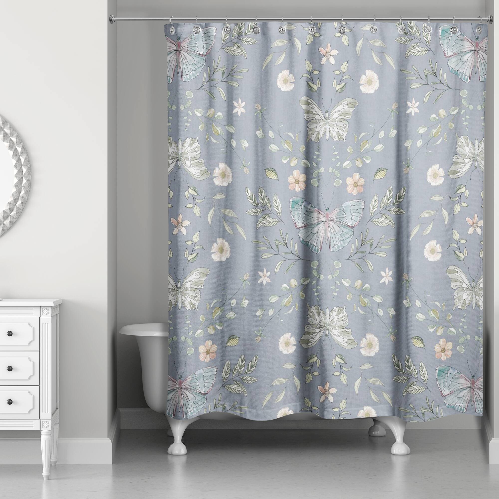 Butterfly Pattern Shower Curtain