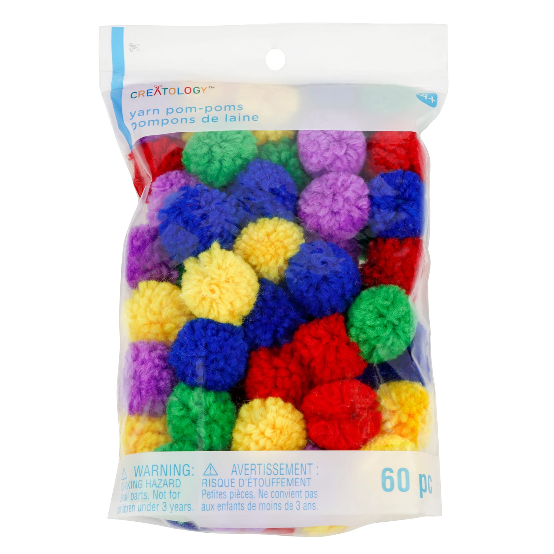 12 Packs: 60 ct. (720 total) Rainbow Yarn Pom Poms by Creatology&#x2122;