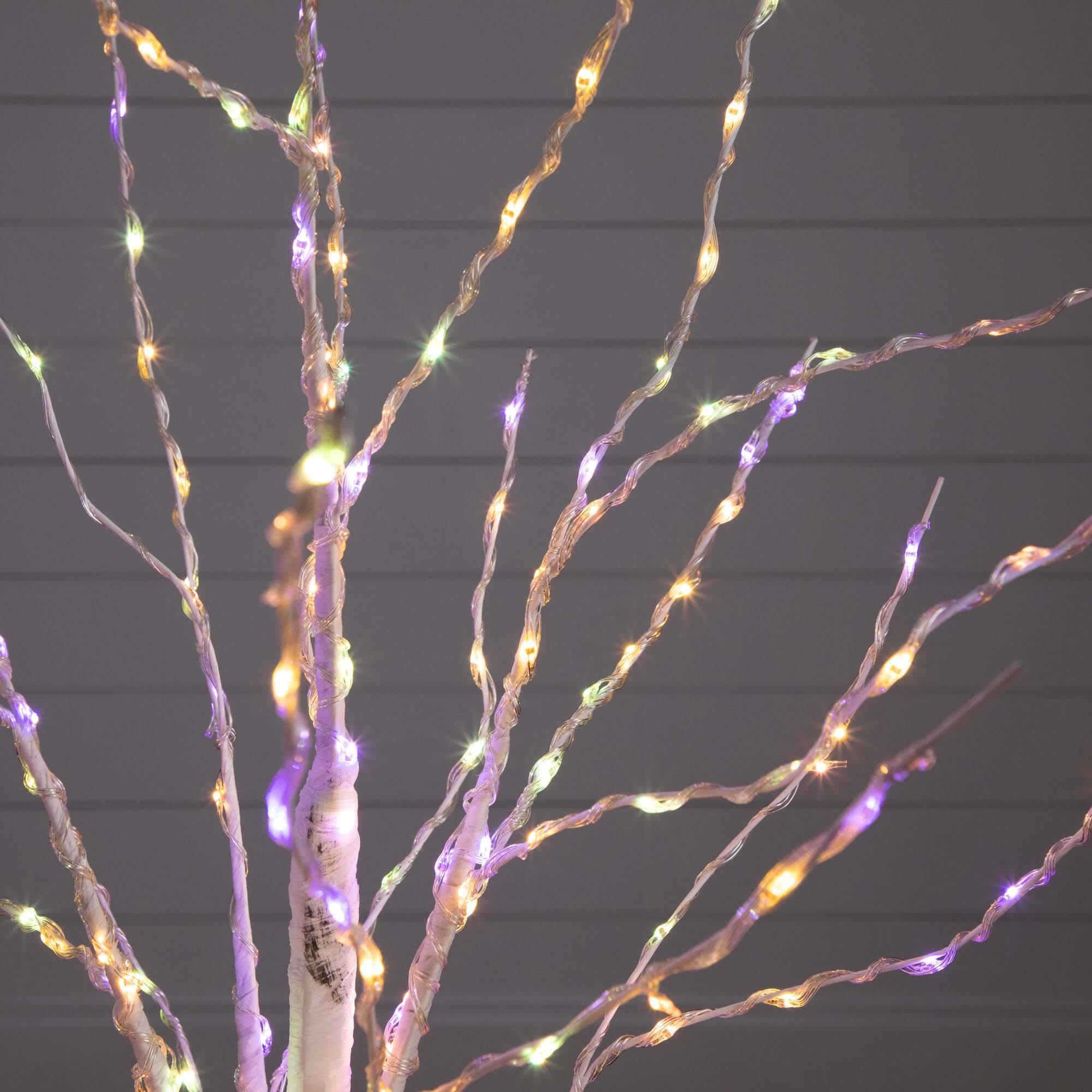 4ft. Pre-Lit White Birch Artificial Christmas Tree, Color Changing LED Lights