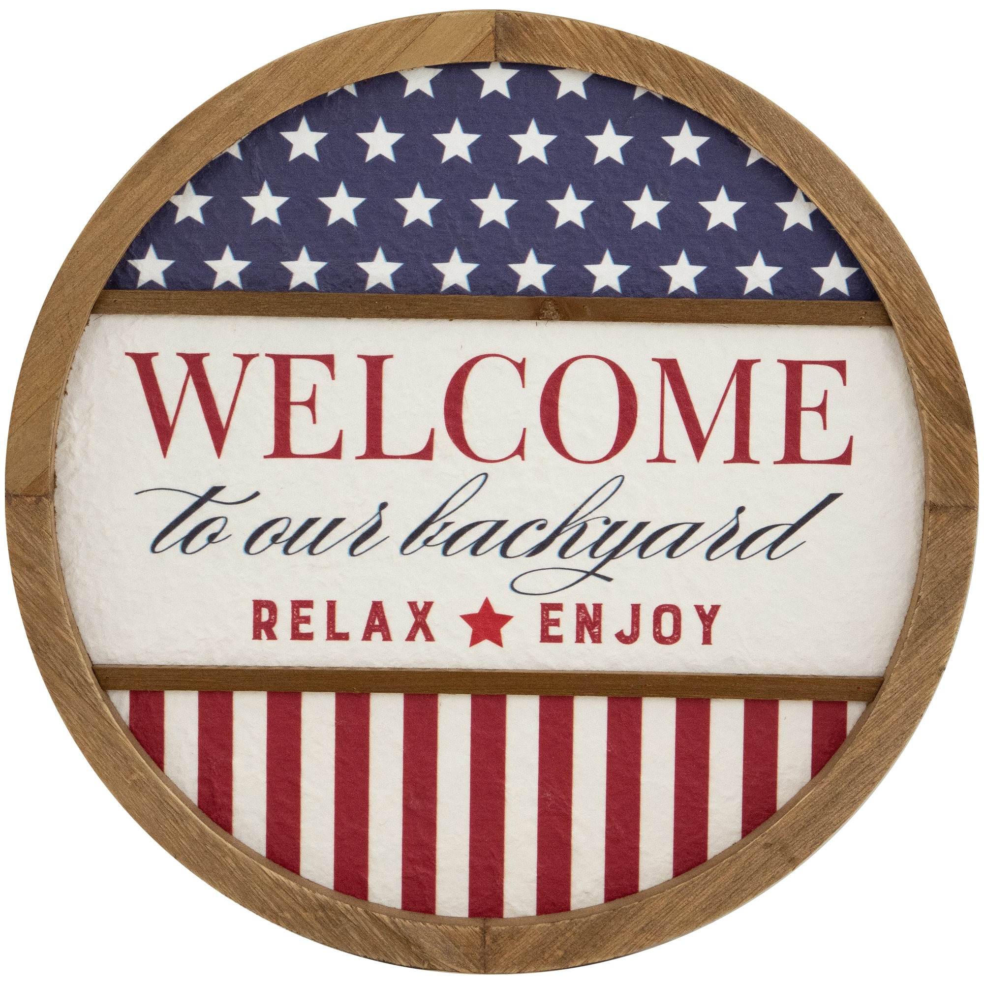 11.75&#x22; Welcome to Our Backyard Americana Framed Wall Sign
