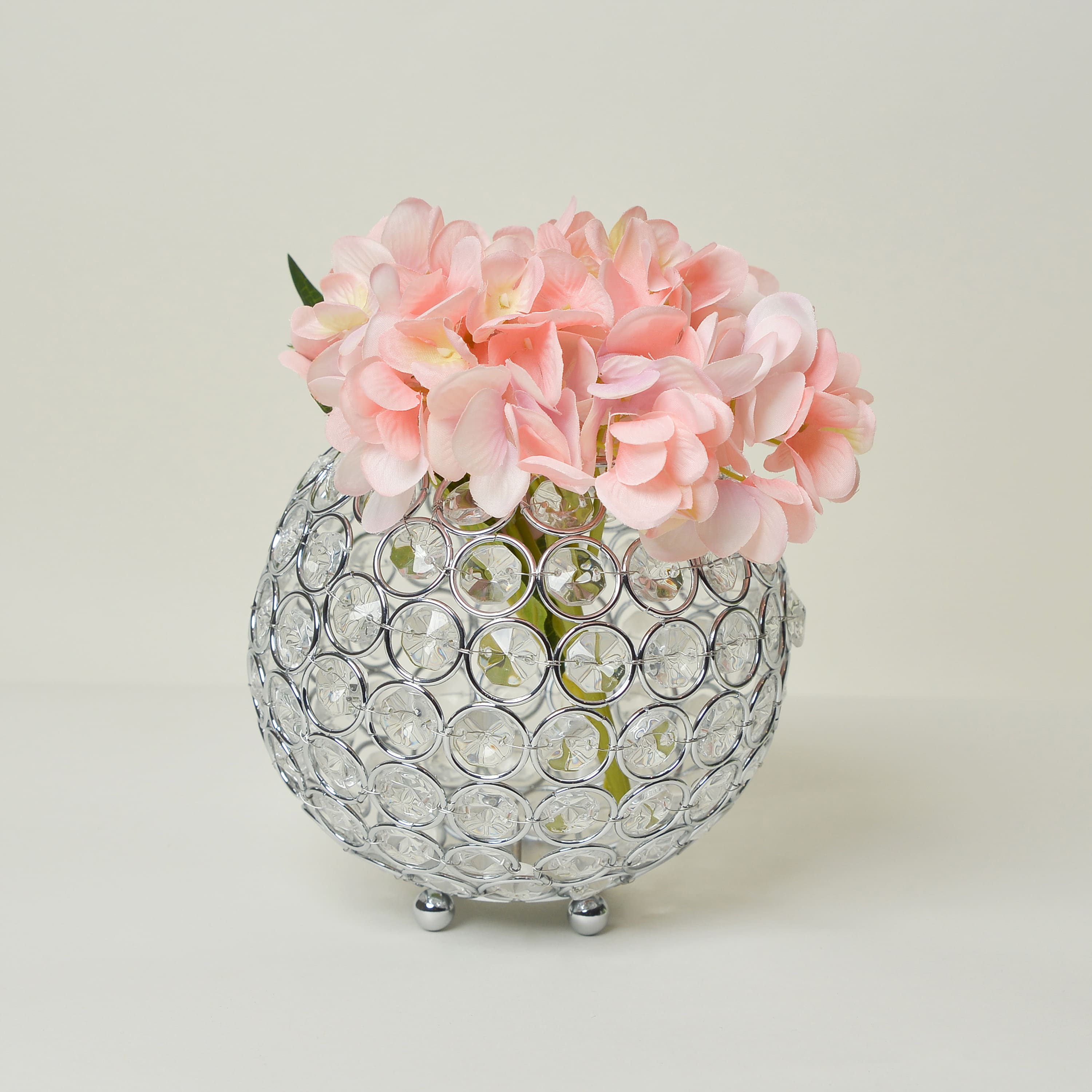 Elegant Designs&#x2122; Chrome Crystal Circular Bowl Candle Holder