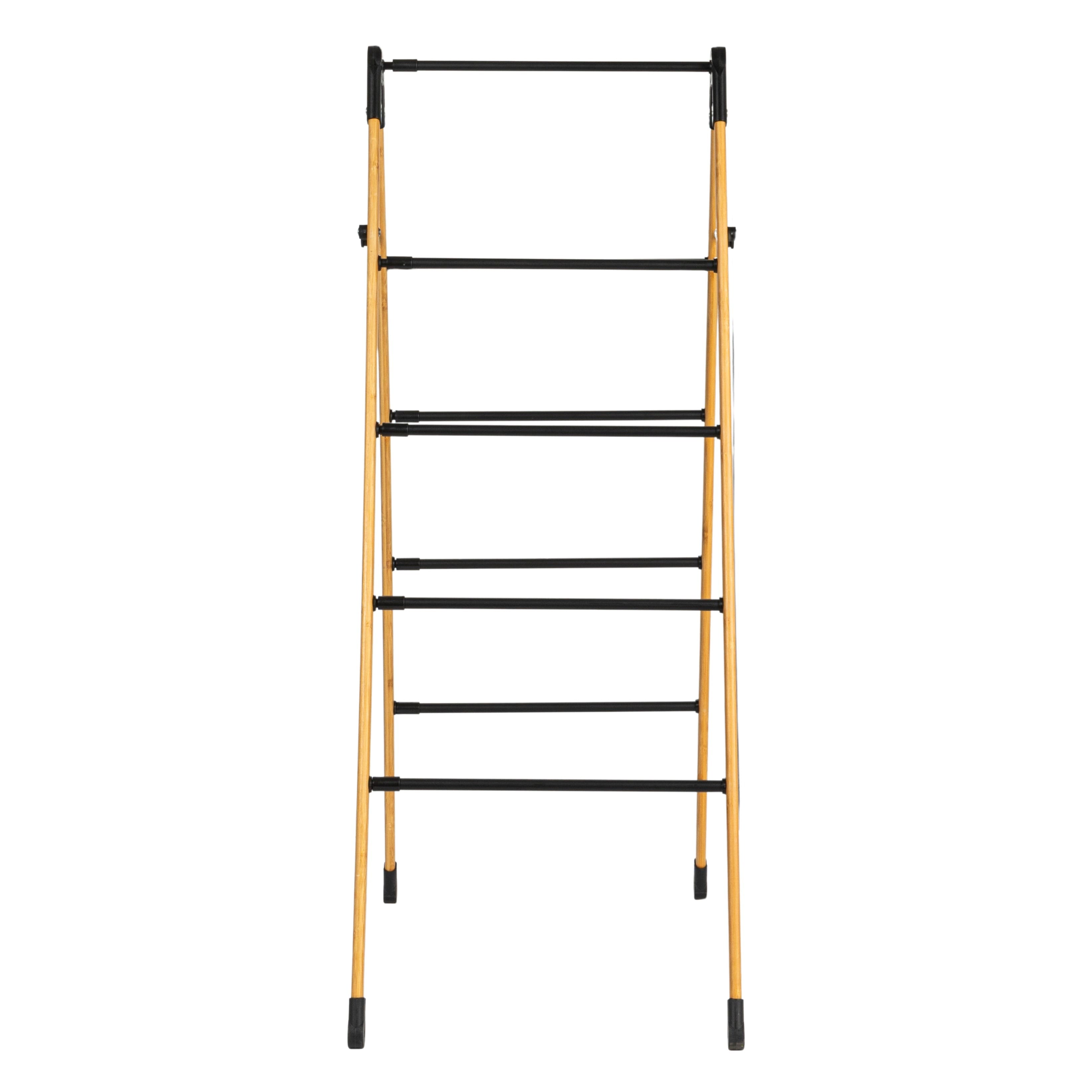 Household Essentials Bamboo V-Shaped Expandable Laundry Drying Rack