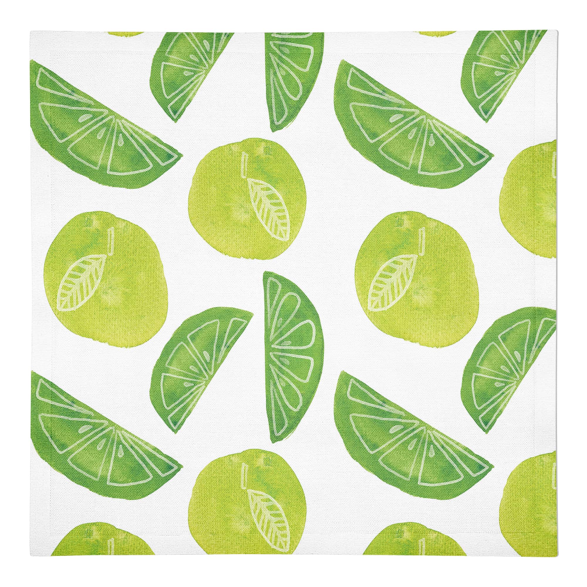 Lime Citrus Pattern 10" x 10" Cotton Twill Napkin