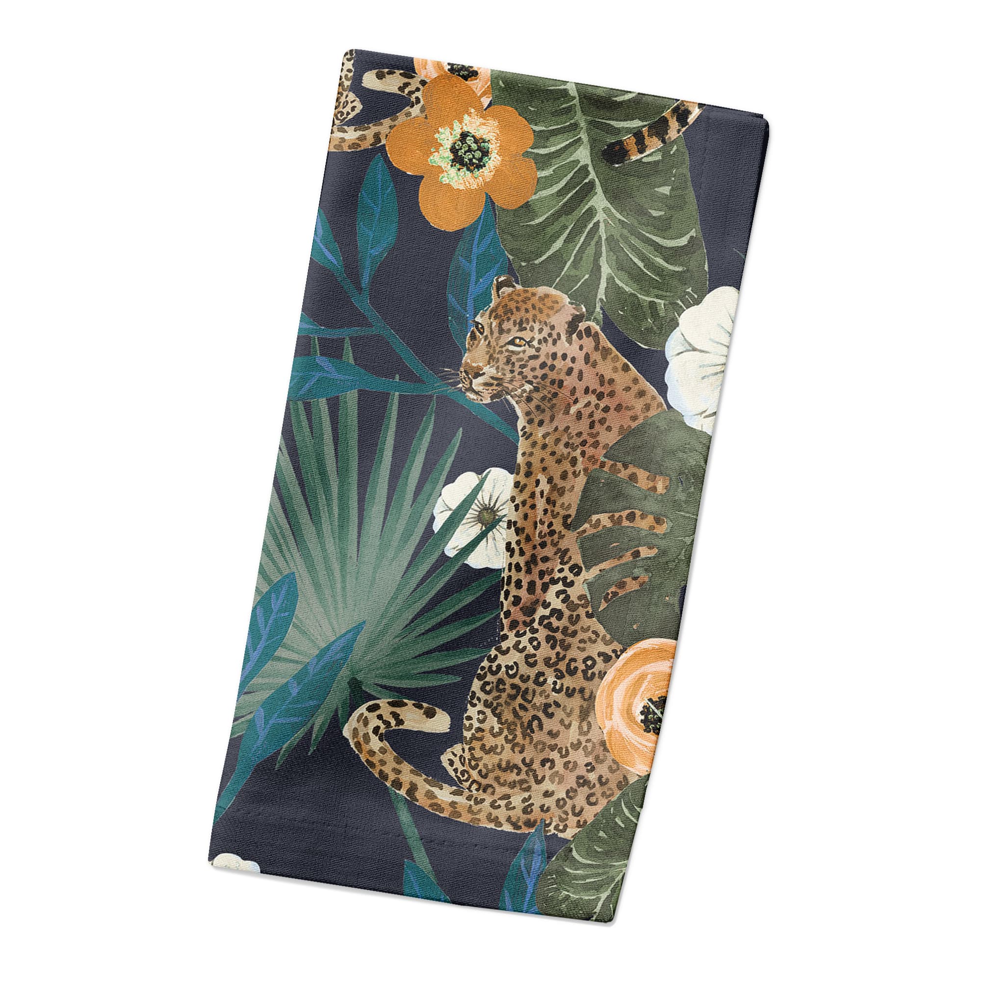 Tropical Cheetah Cotton Twill Dinner Napkin