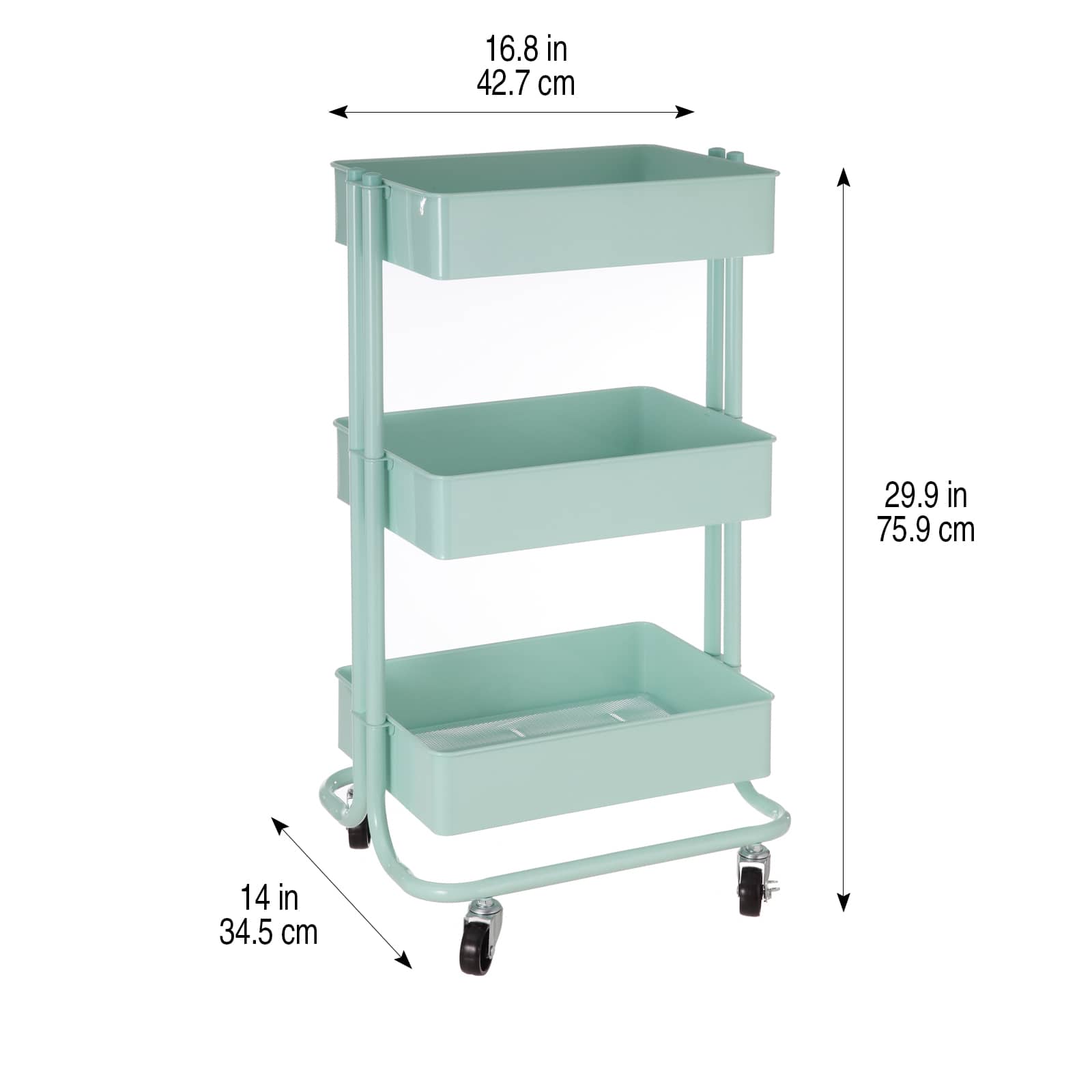 Find The Mint Lexington 3 Tier Rolling Cart By Recollections At