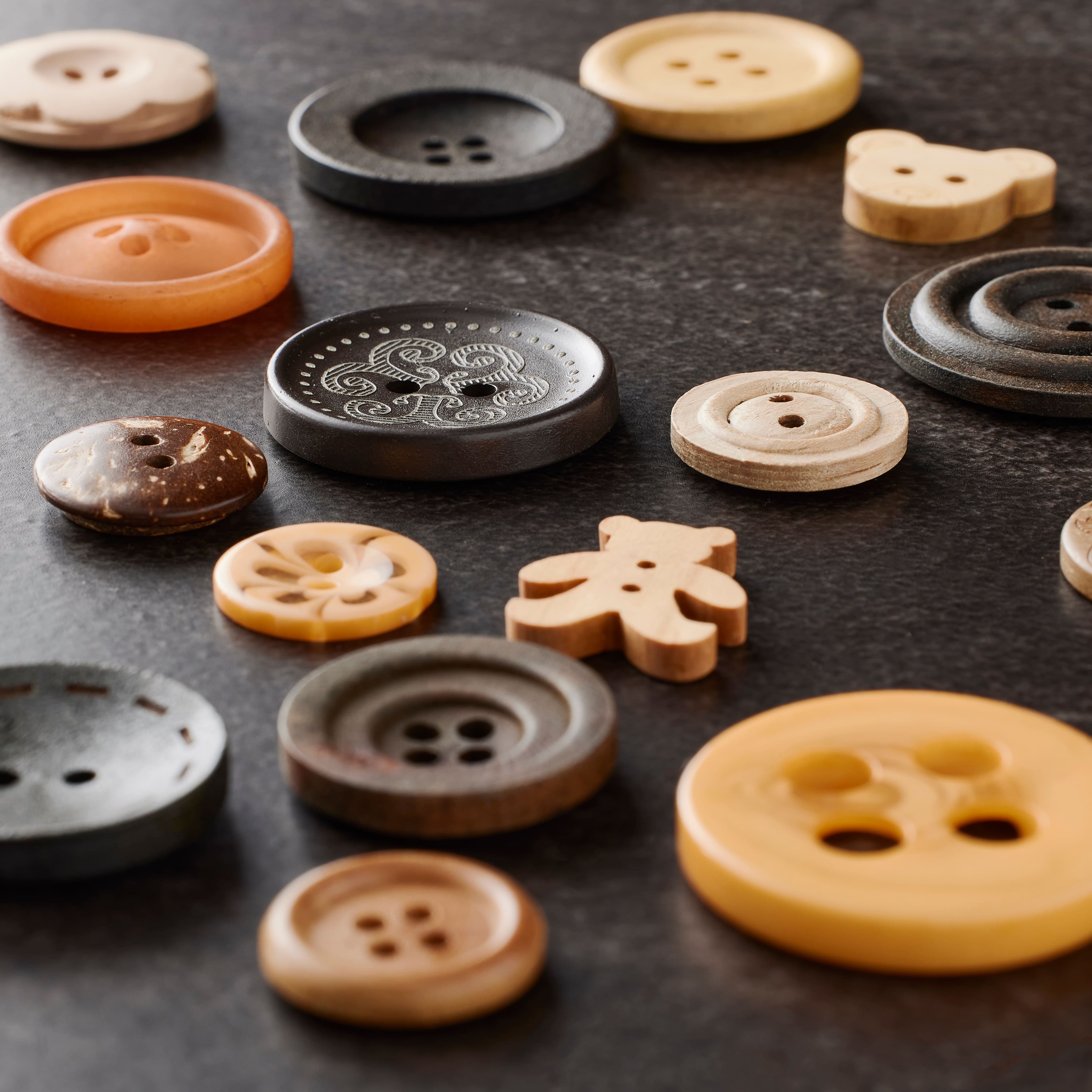 12 Pack: Wooden &#x26; Coconut Buttons Set by Loops &#x26; Threads&#xAE;