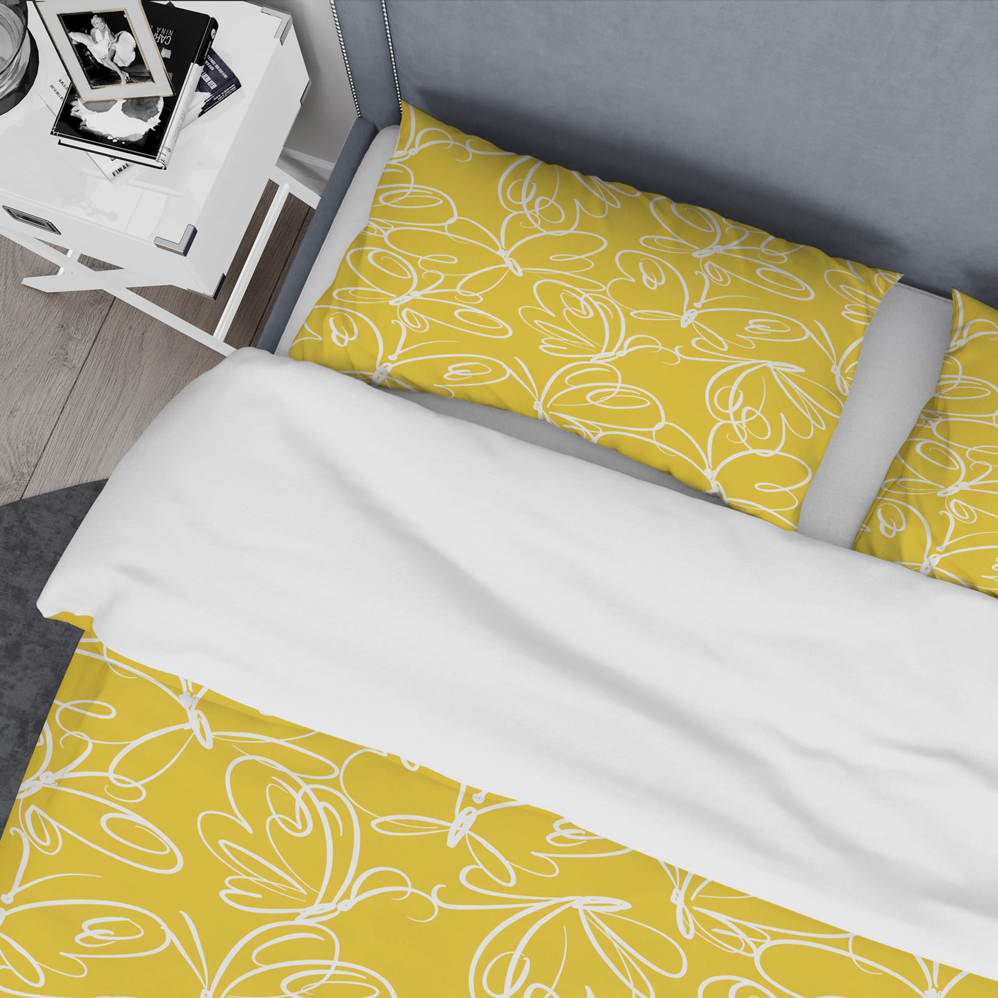 Designart &#x27;Butterflies hand drawn color pattern&#x27; Mid-Century Duvet Cover Set