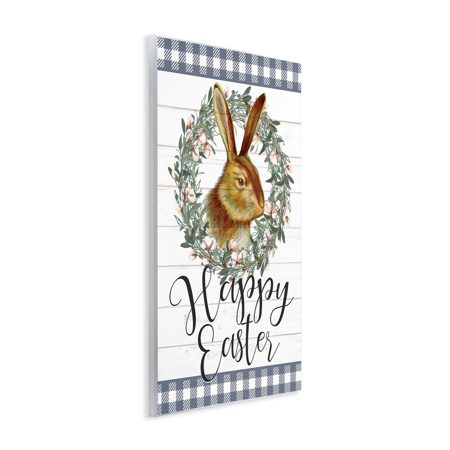 Stupell Industries Easter Bunny Wreath Phrase Wall Plaque Art