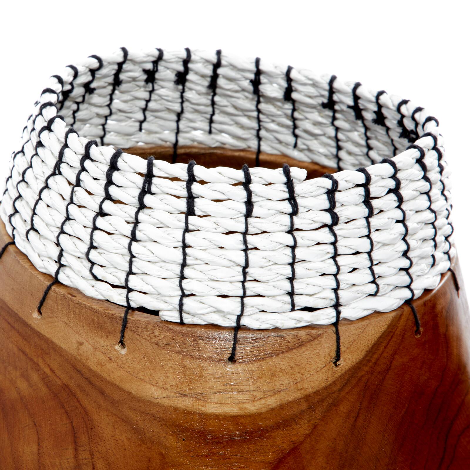 Set of 2" White Teak Wood Natural Decorative Bowls 9", 9"