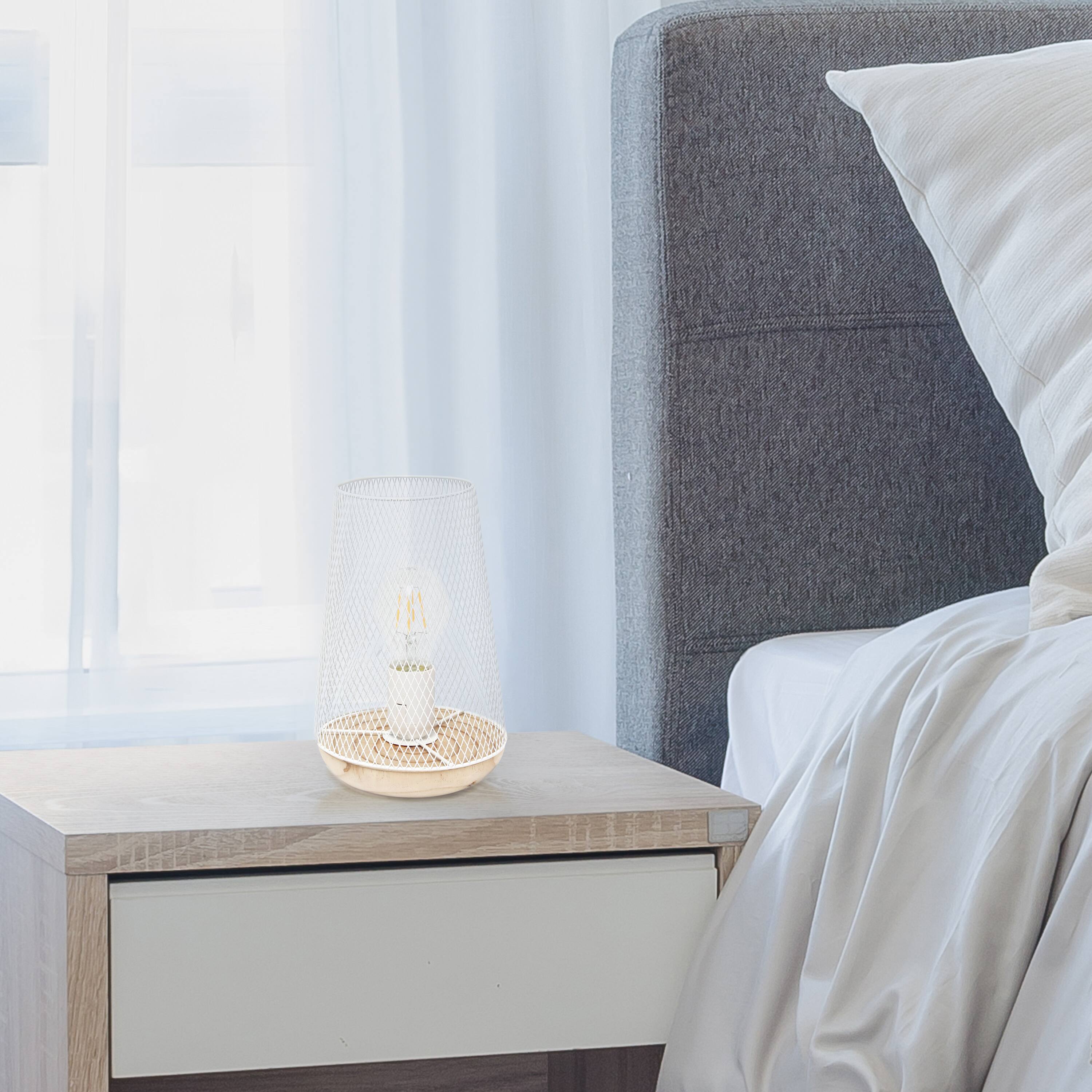 Simple Designs 9&#x22; Wired Mesh Uplight Table Lamp