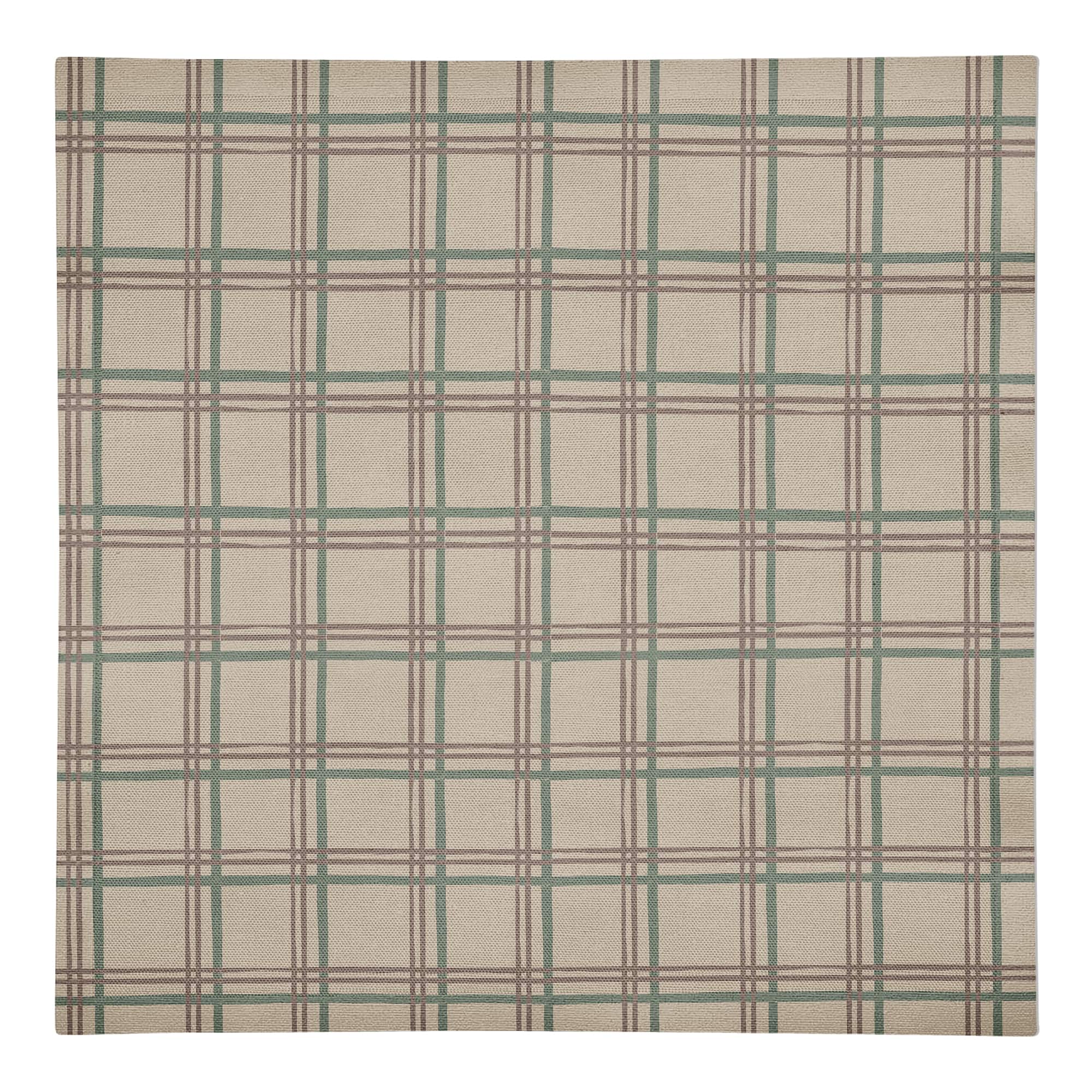 Holiday Plaid on Brown Cotton Twill Napkin