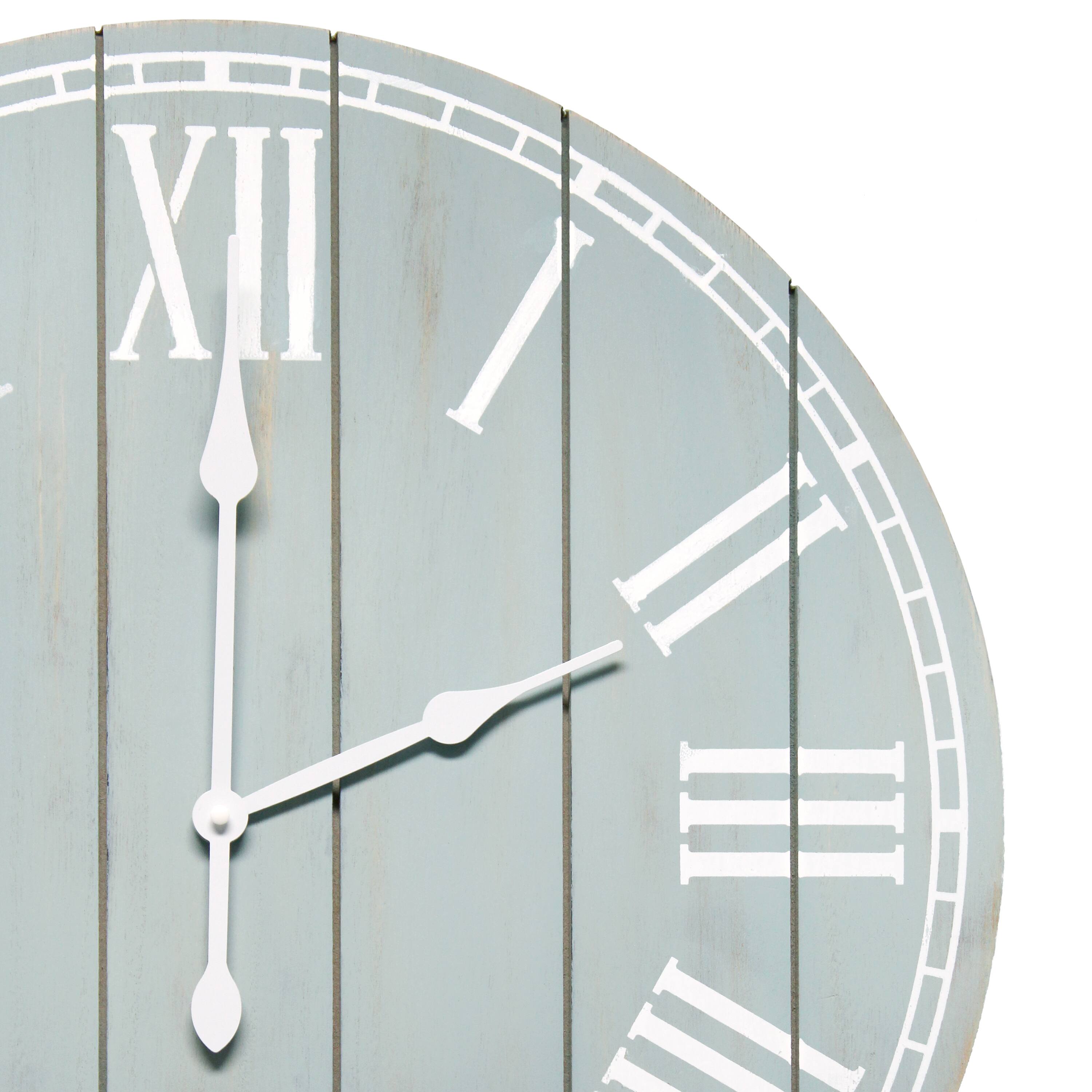 Elegant Designs 23&#x22; Wood Plank Coastal Wall Clock