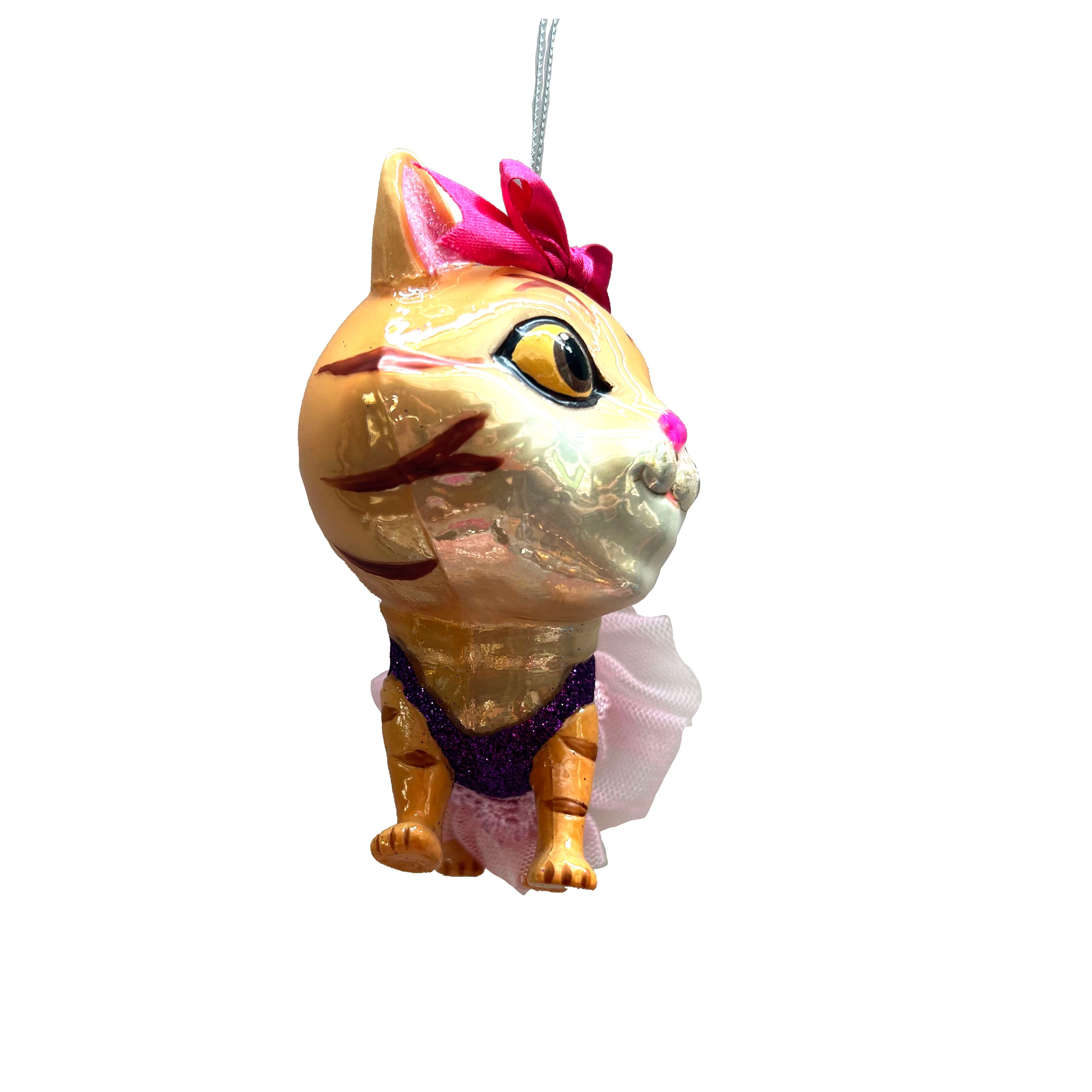 4" Ballerina Cat Glass Ornament by Ashland®