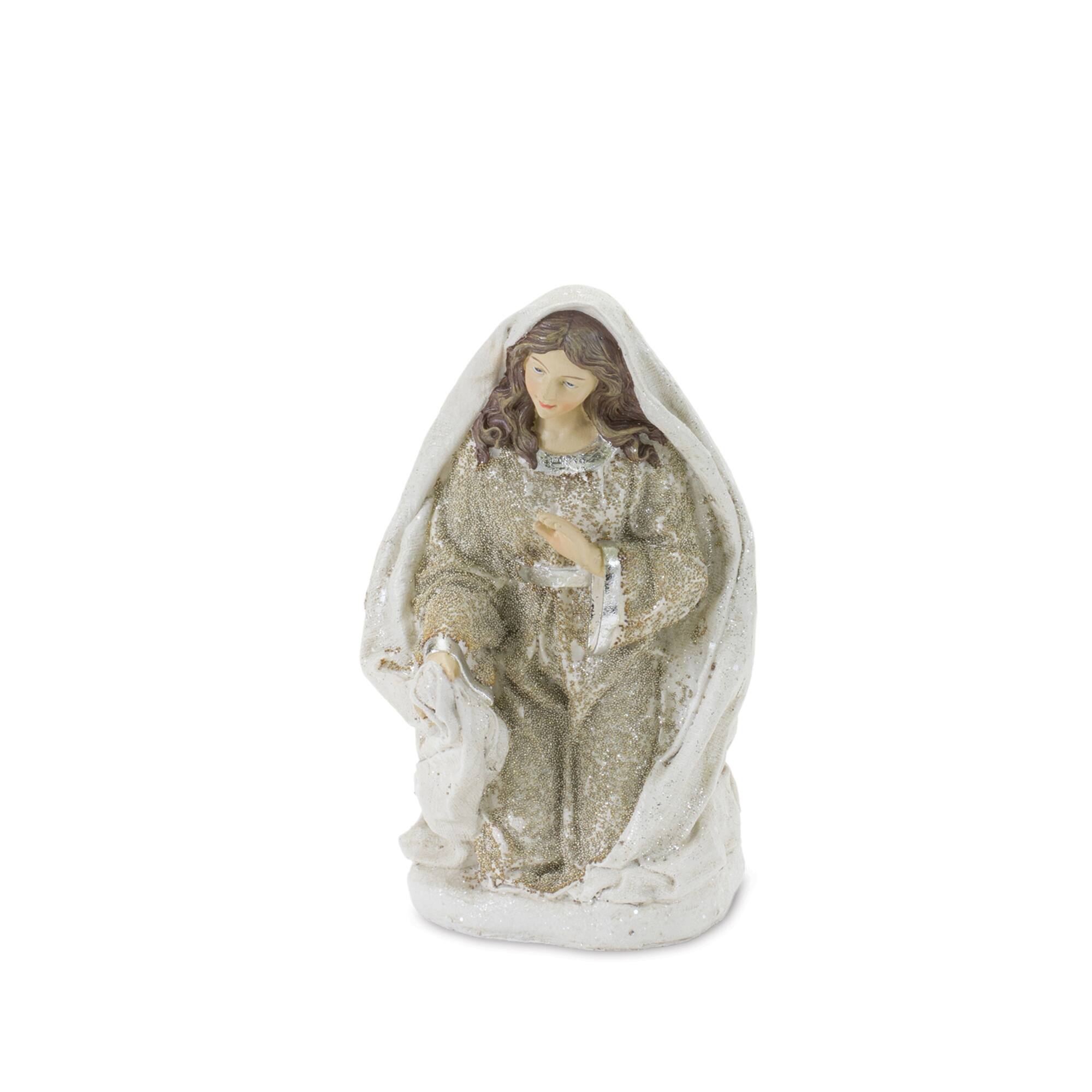 Glitter Finished Holy Family Nativity Figurines Set