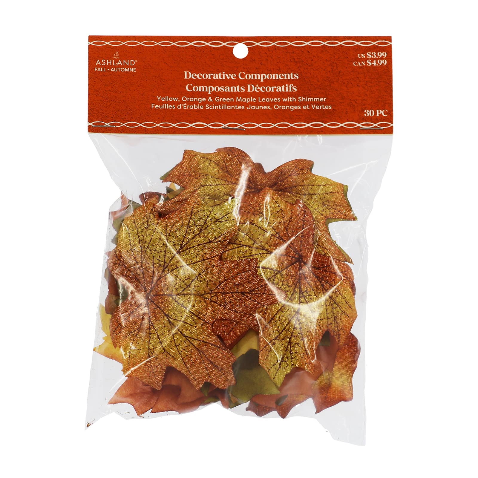 Yellow, Orange &#x26; Green Maple Leaves with Shimmer, 30ct. by Ashland&#xAE;