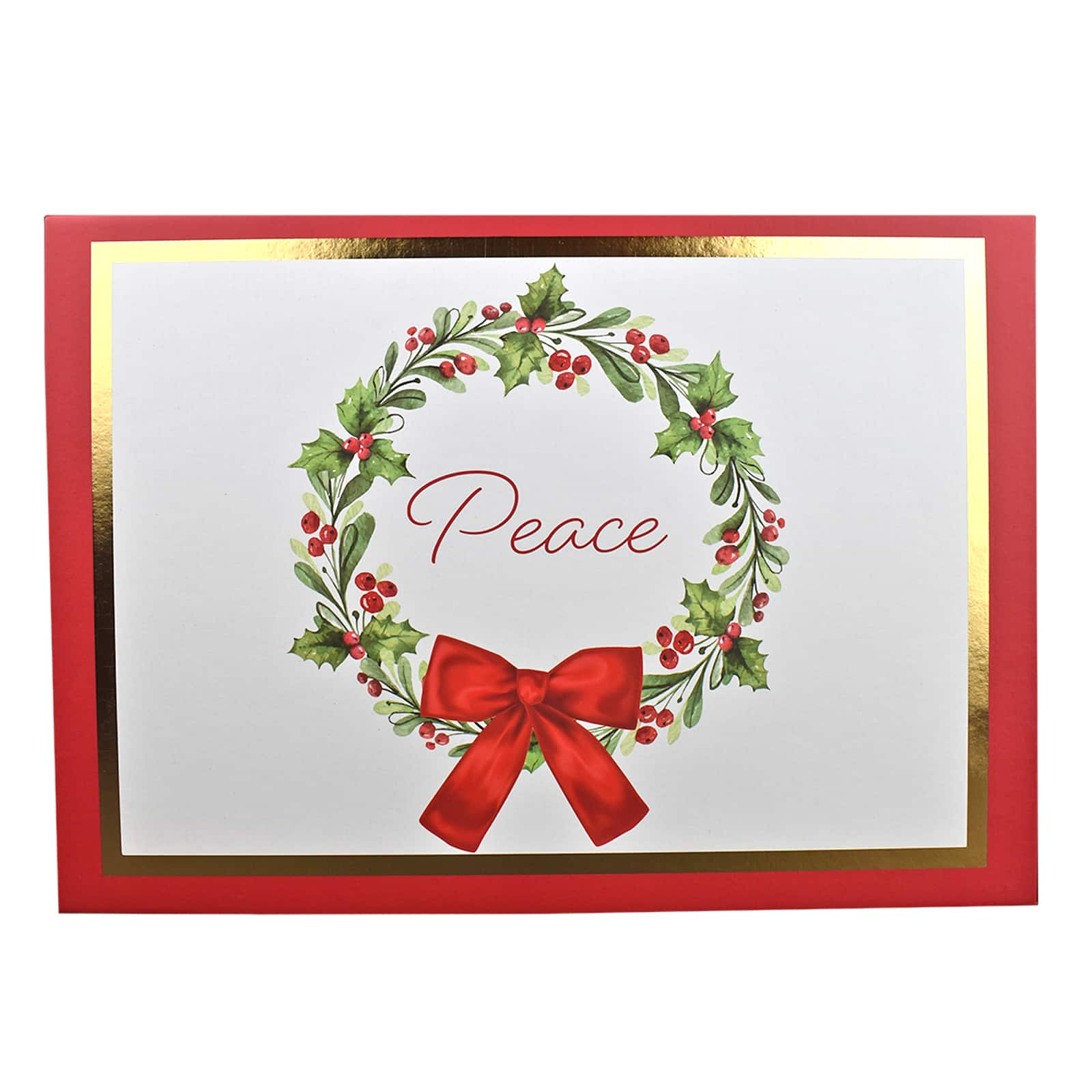 13&#x22; Red &#x26; White Christmas Wreath Decorative Box by Ashland&#xAE;