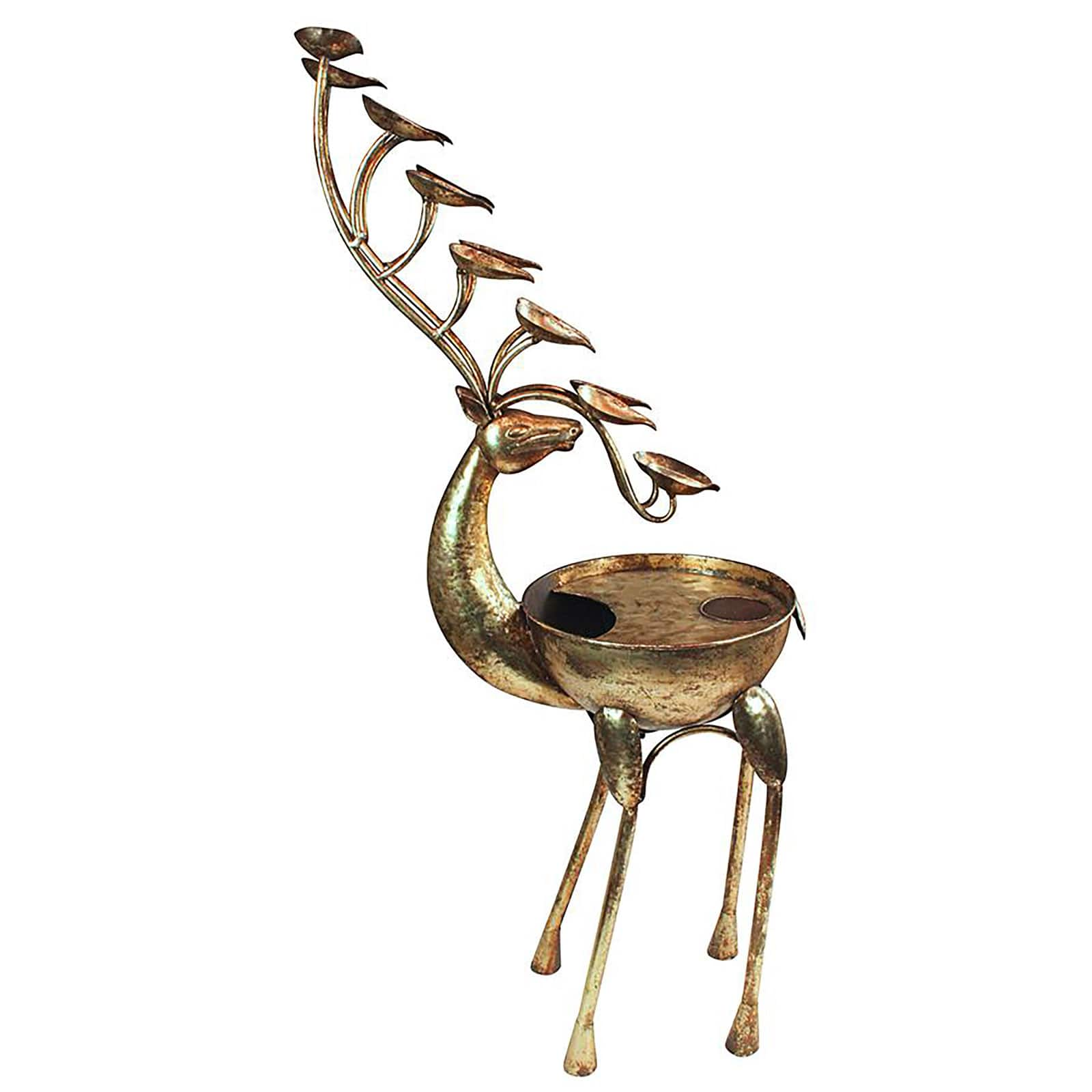 Design Toscano Deer Antler Falls Cascading Metal Sculptural Fountain