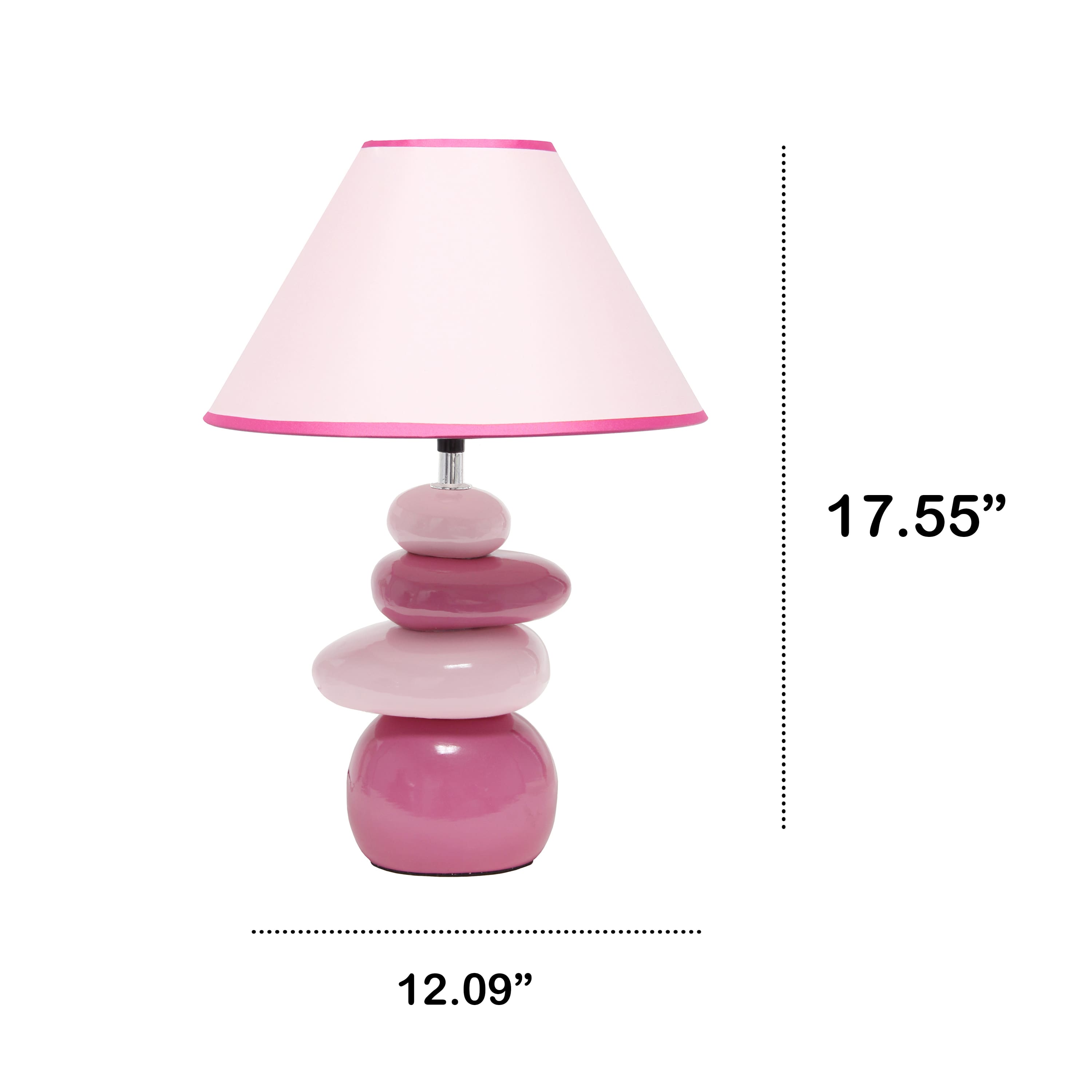 Creekwood Home Priva Pink 17.25" Stacking Stones Table Lamp