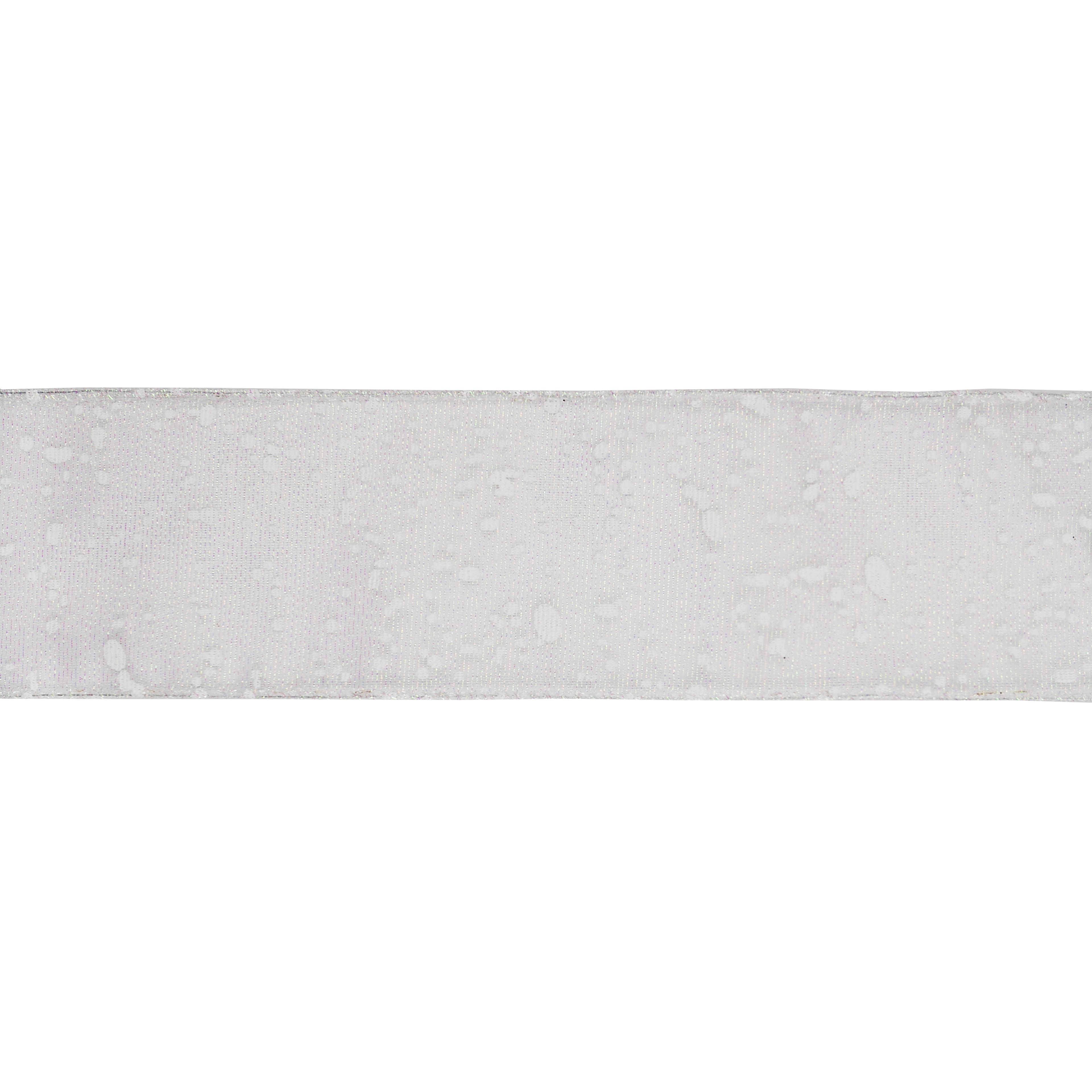 2.5&#x22; x 20ft. White Snow Wired Sheer Ribbon by Celebrate It&#xAE;