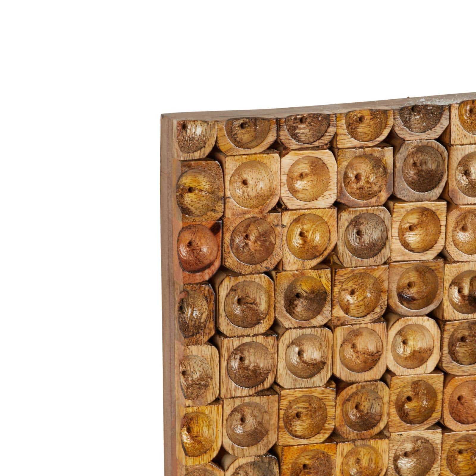 12" x 36" Brown Mango Wood Stacked Tree Trunks Wall Décor