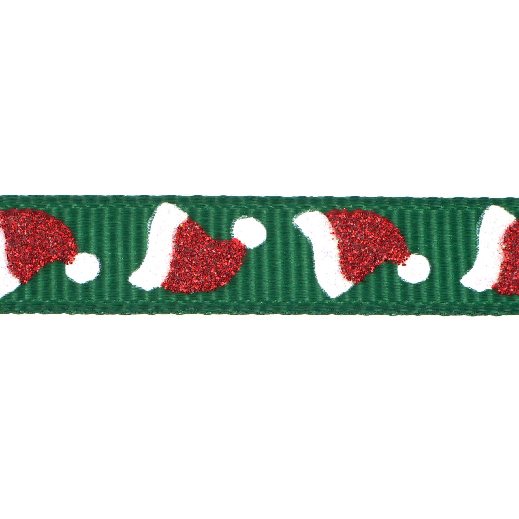 3/8&#x22; x 12ft. Green Santa Hats Ribbon by Celebrate It&#xAE; Christmas