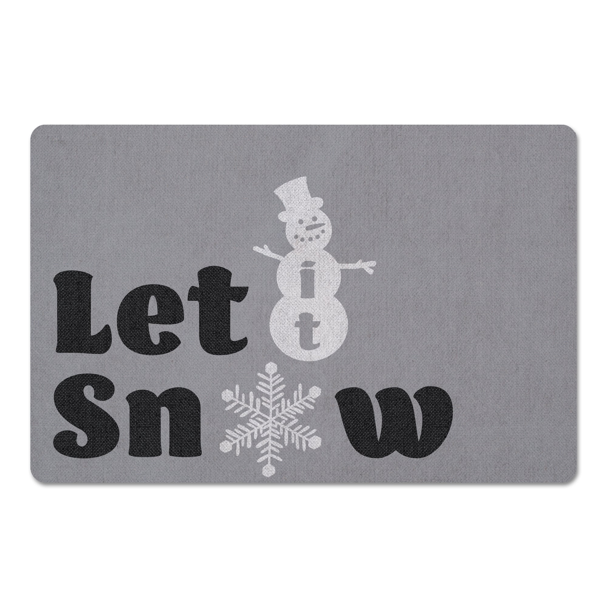 Let It Snow Snowman Floor Mat