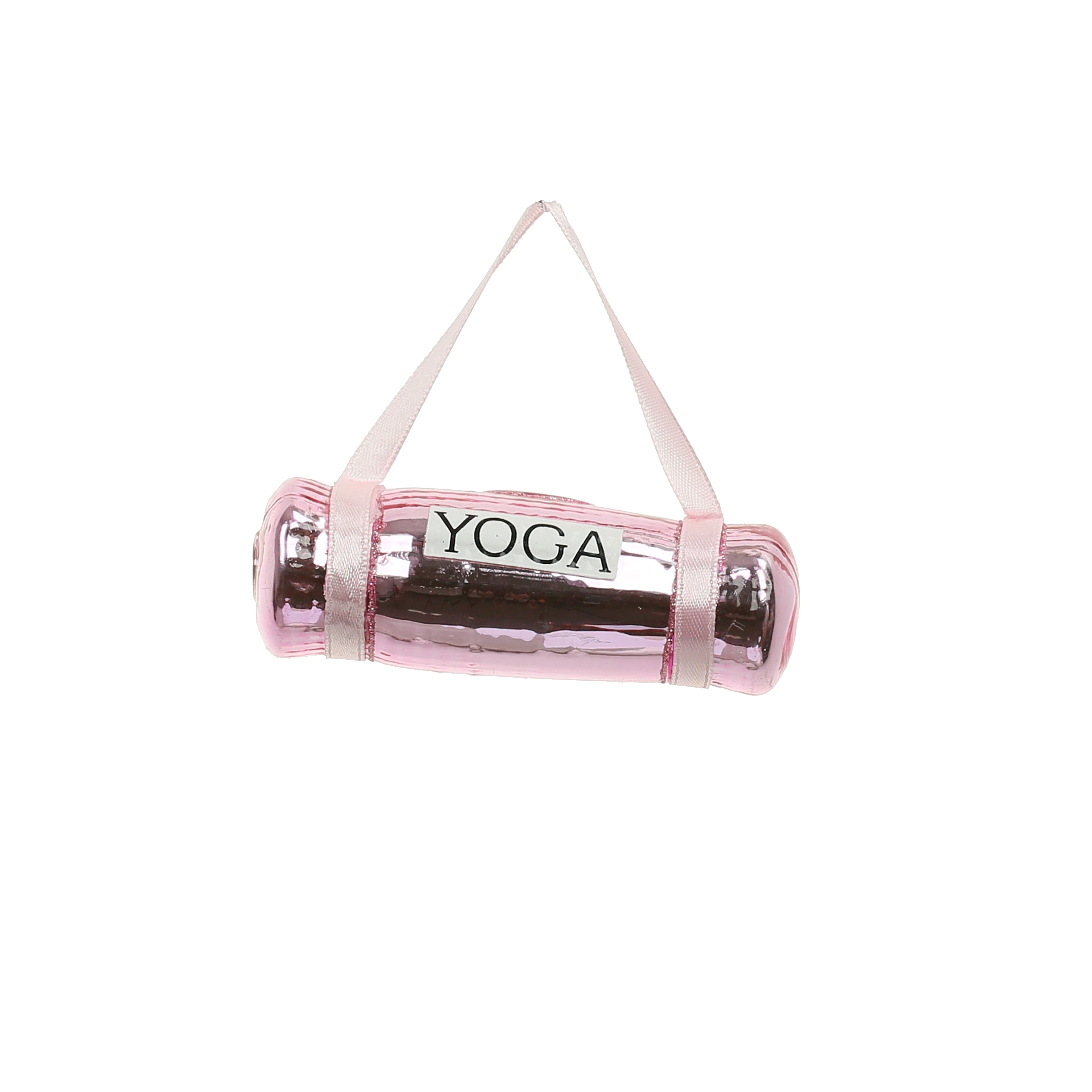 3.75&#x22; Pink Glass Yoga Mat Ornament by Ashland&#xAE;