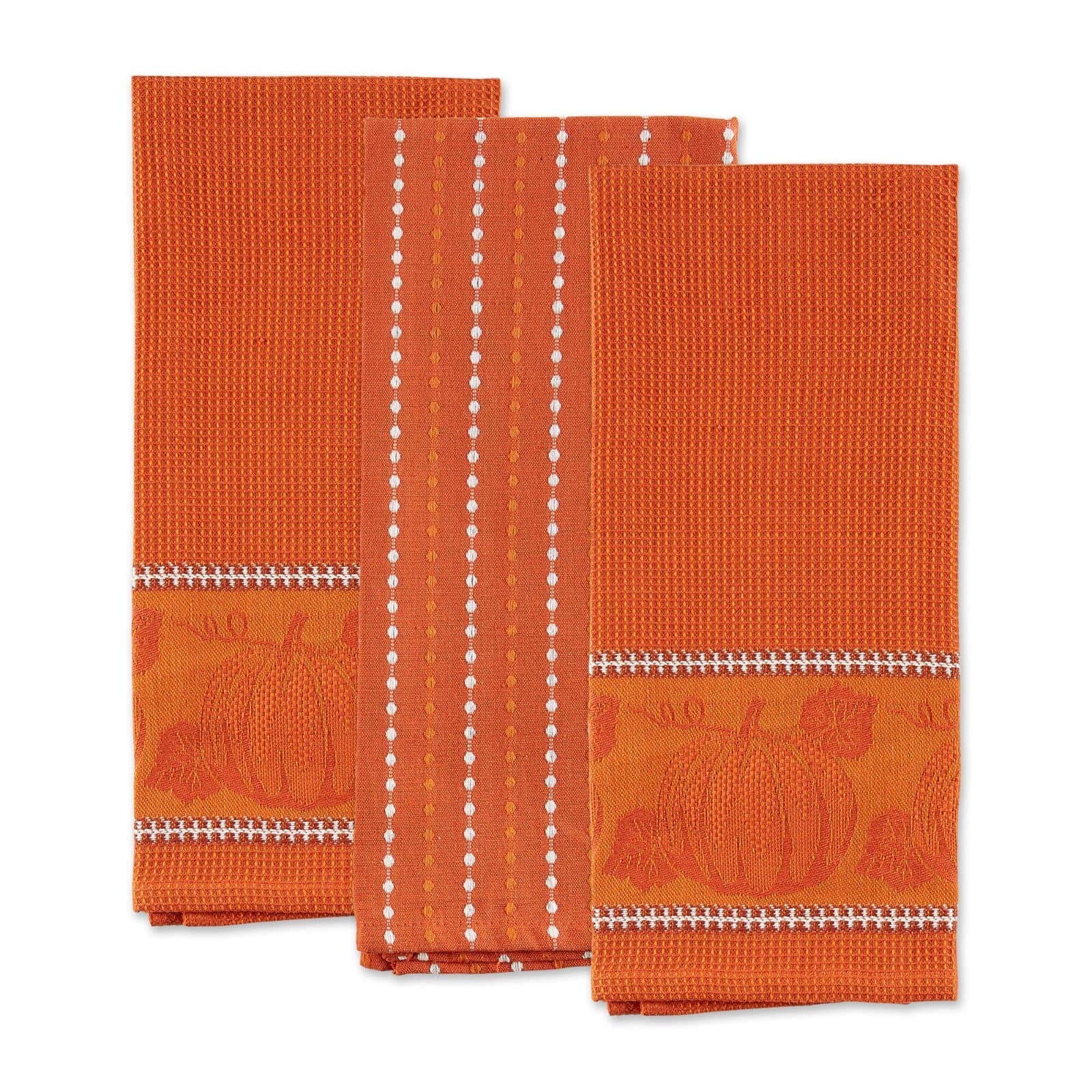 DII® Burnt Orange Harvest Embellished Dish Towels, 3ct.