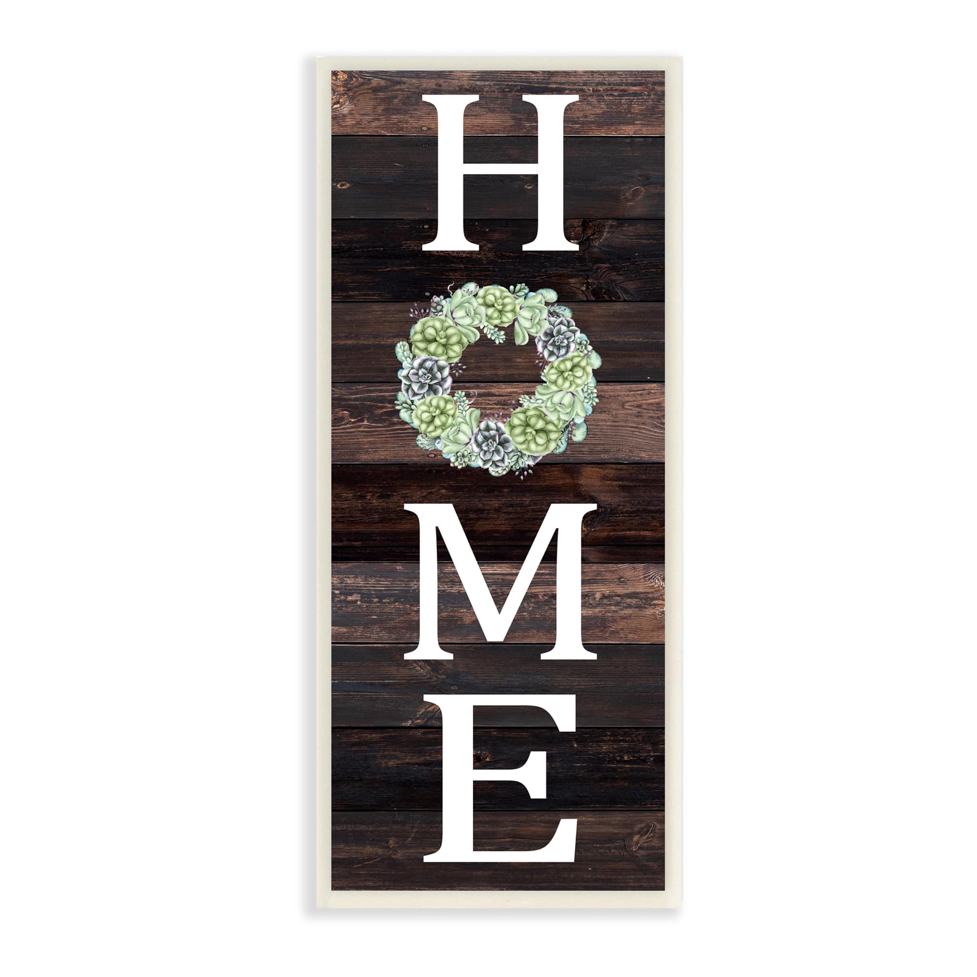 Stupell Industries Welcome Home Green Succulent Wreath Wall Plaque