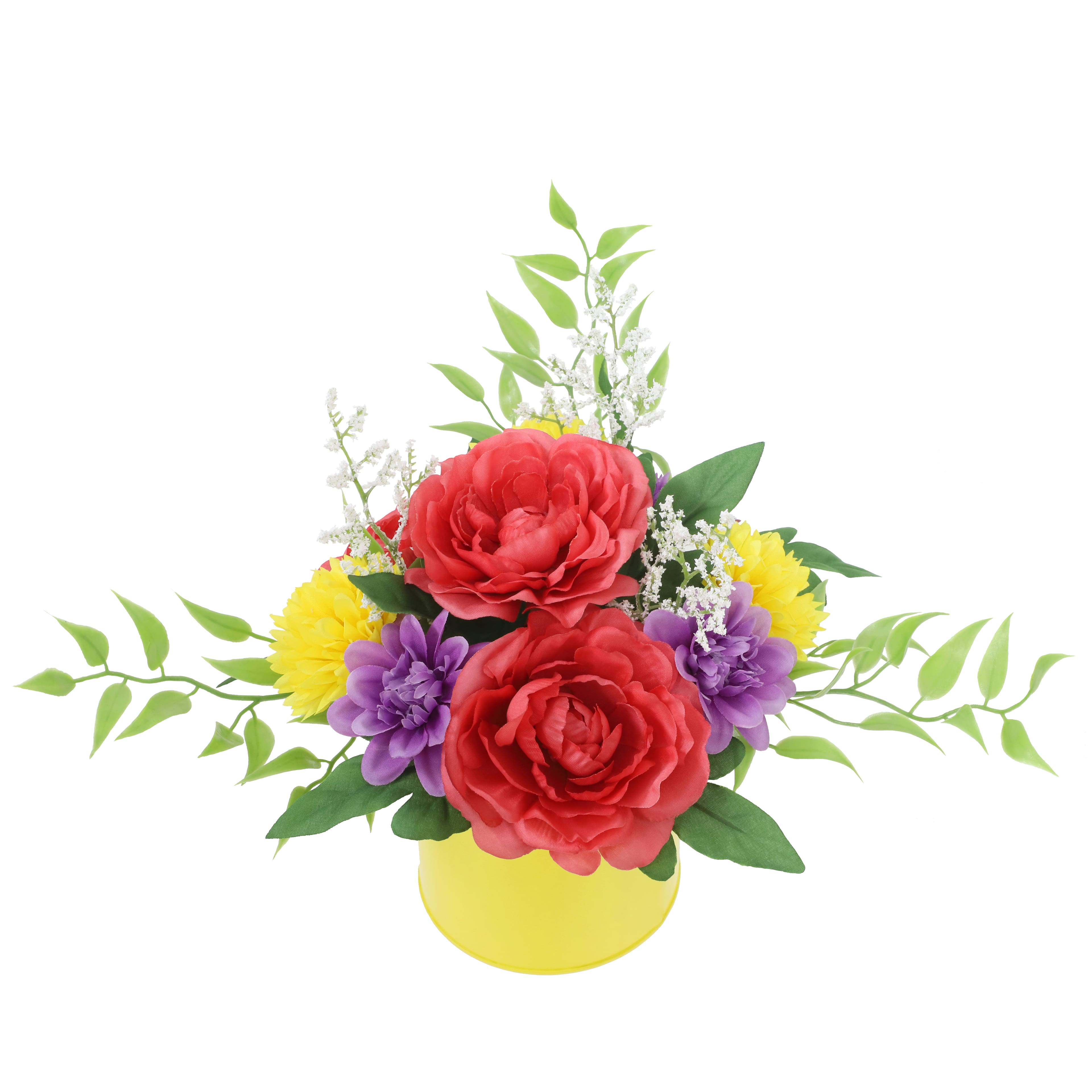 9&#x22; Ranunculus, Mum &#x26; Dahlia Arrangement in Yellow Container by Ashland&#xAE;