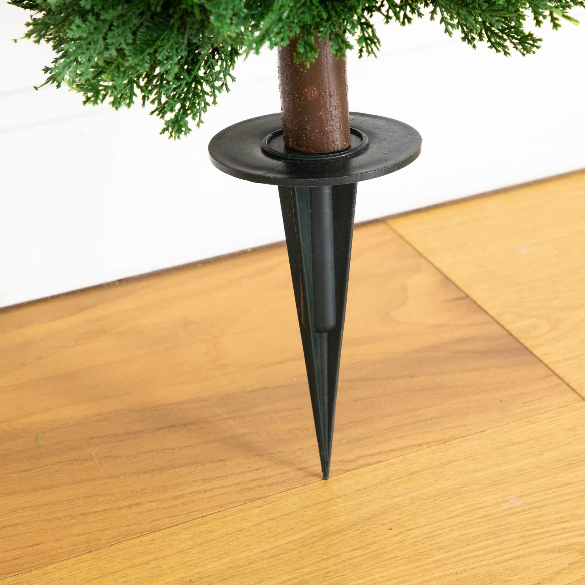 4ft. UV Resistant Artificial Cedar Plant with Integrated Ground Stake (Indoor/Outdoor) - Set of 2