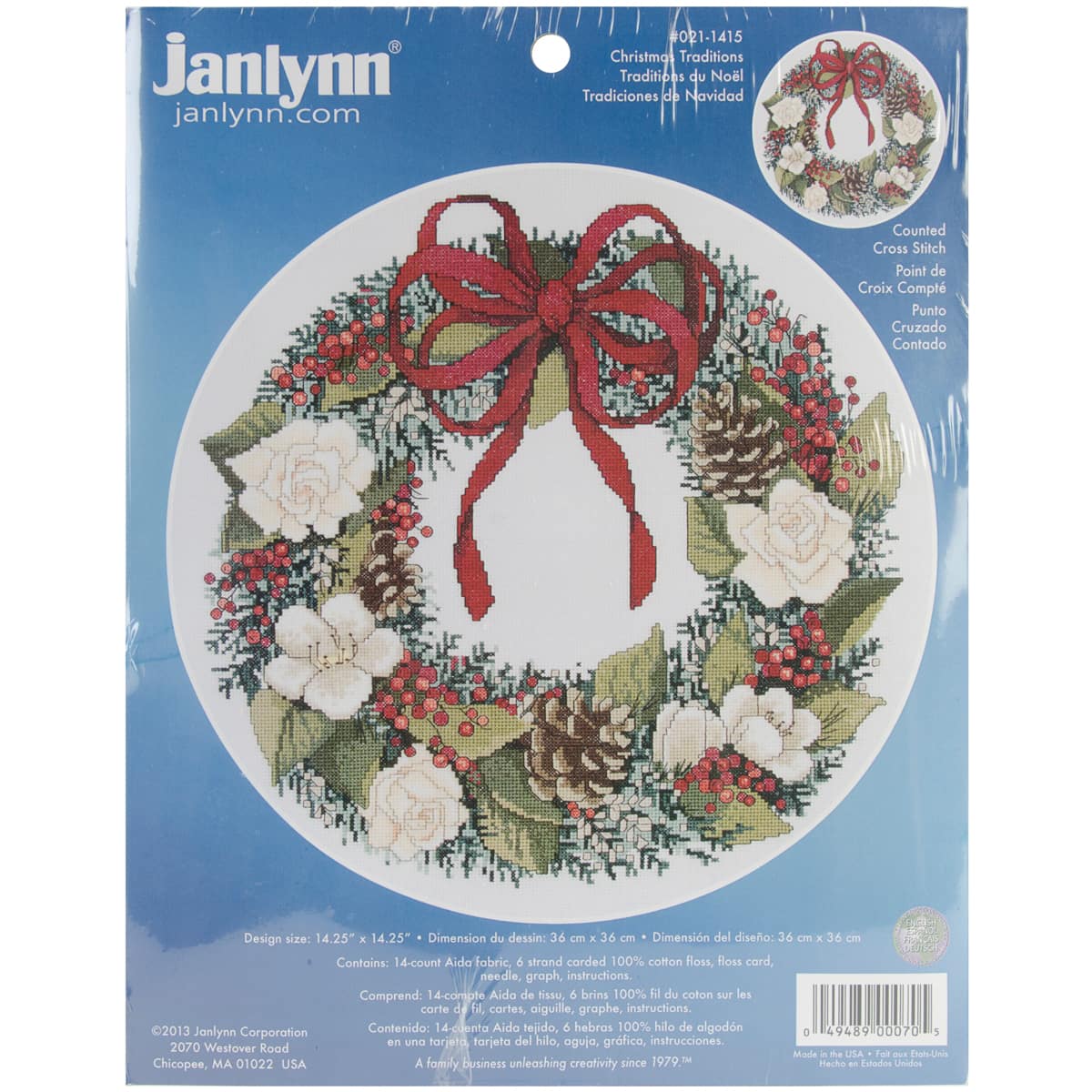 Janlynn Counted Cross Stitch Kit 15.25 inch x14.25 inch -Christmas Traditions (14 Count)