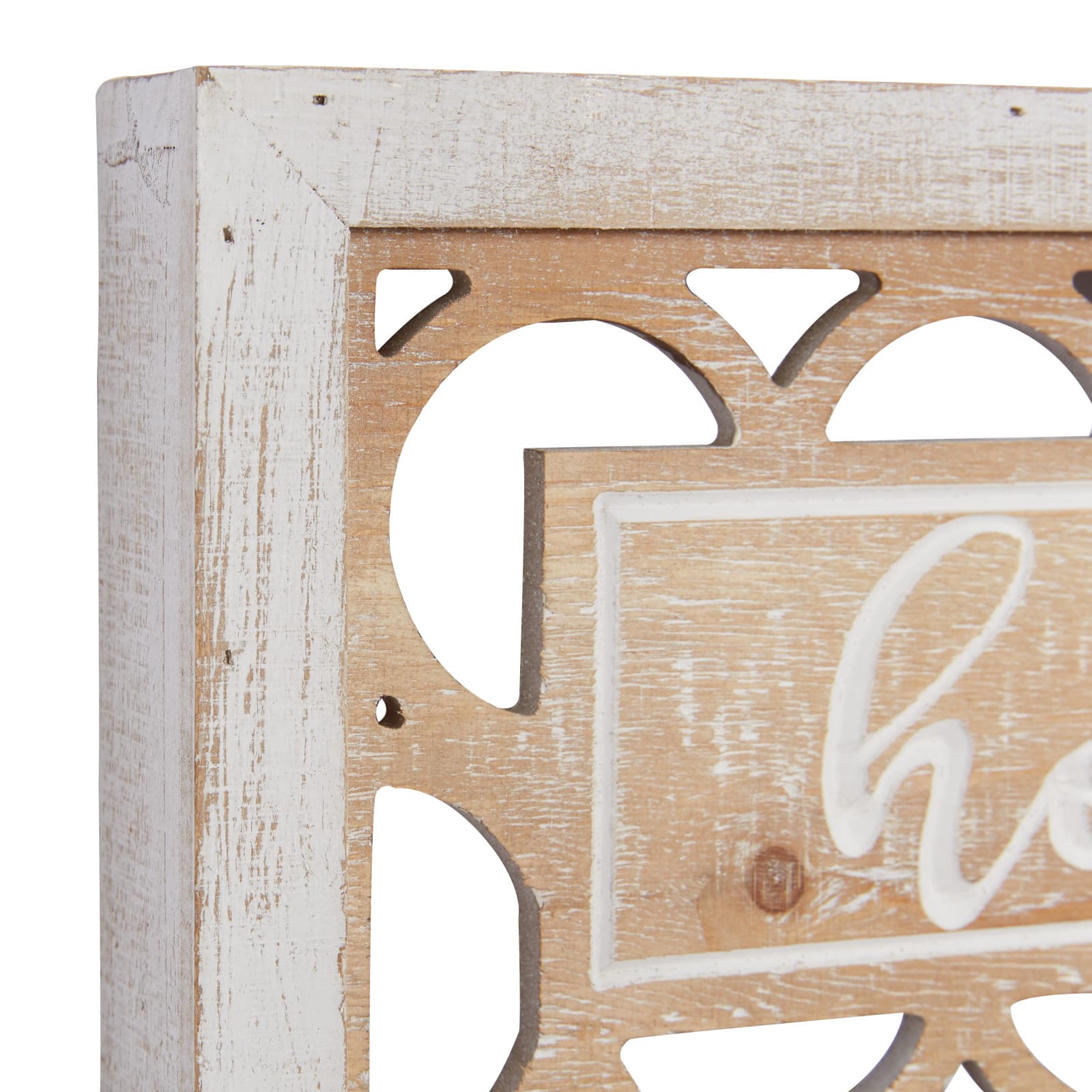 Set of 2 Beige Wood Farmhouse Sign Wall Decor, 12.25" x 7"